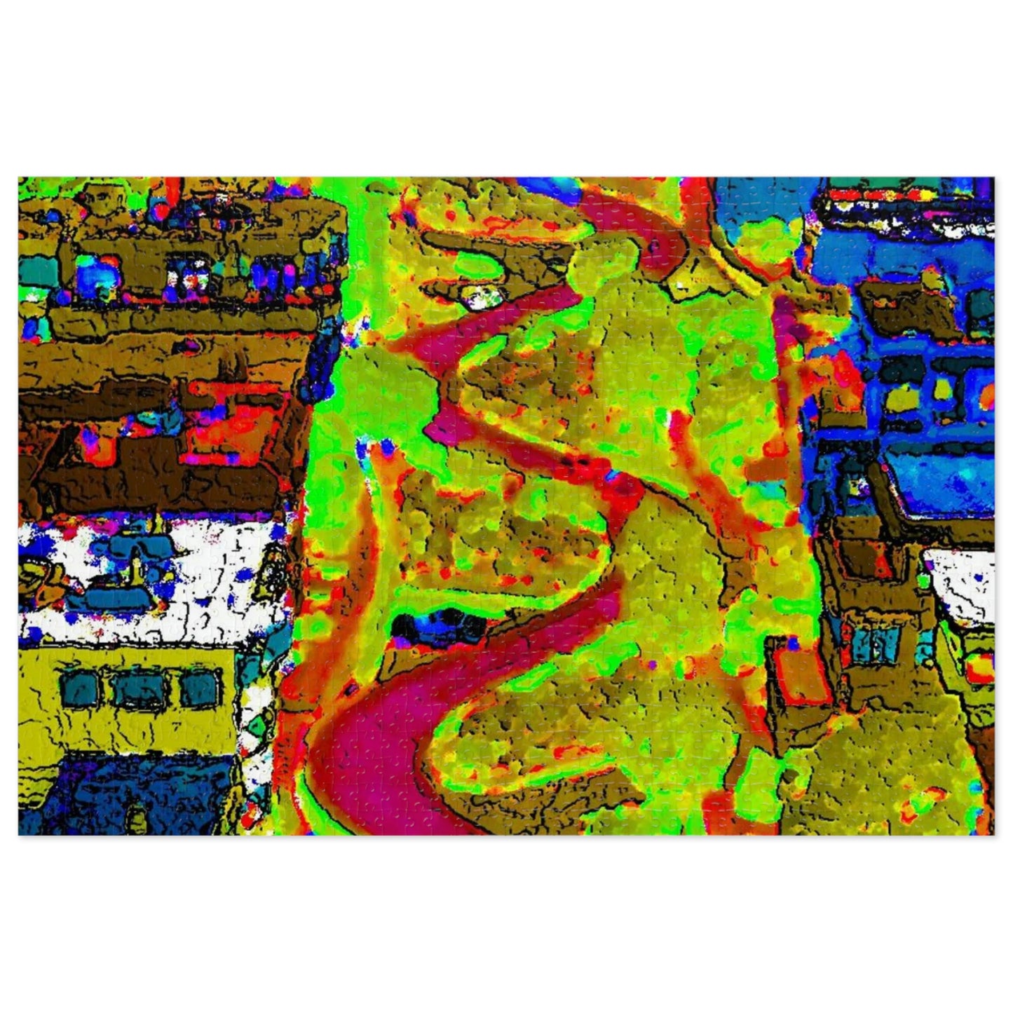 Jigsaw Puzzle (30, 110, 252, 500,1000-Piece) ... A Crazy Street ... 'Eight Winding Curve-Switchbacks' ... "Lombard Street, San Francisco, CA' ... Family Archives: 1970's ... Original Works ...