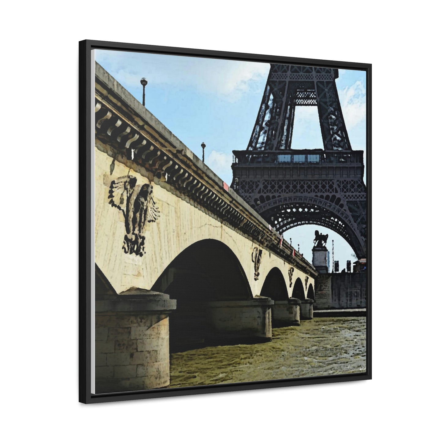Gallery Canvas Wraps, Square Frame ...  Le Tour D'Eiffel ..."Along The Water" ... Barbara Joan Bonnell-Holt ... Le Voyage De Paris: 1972 ... Original Works ...