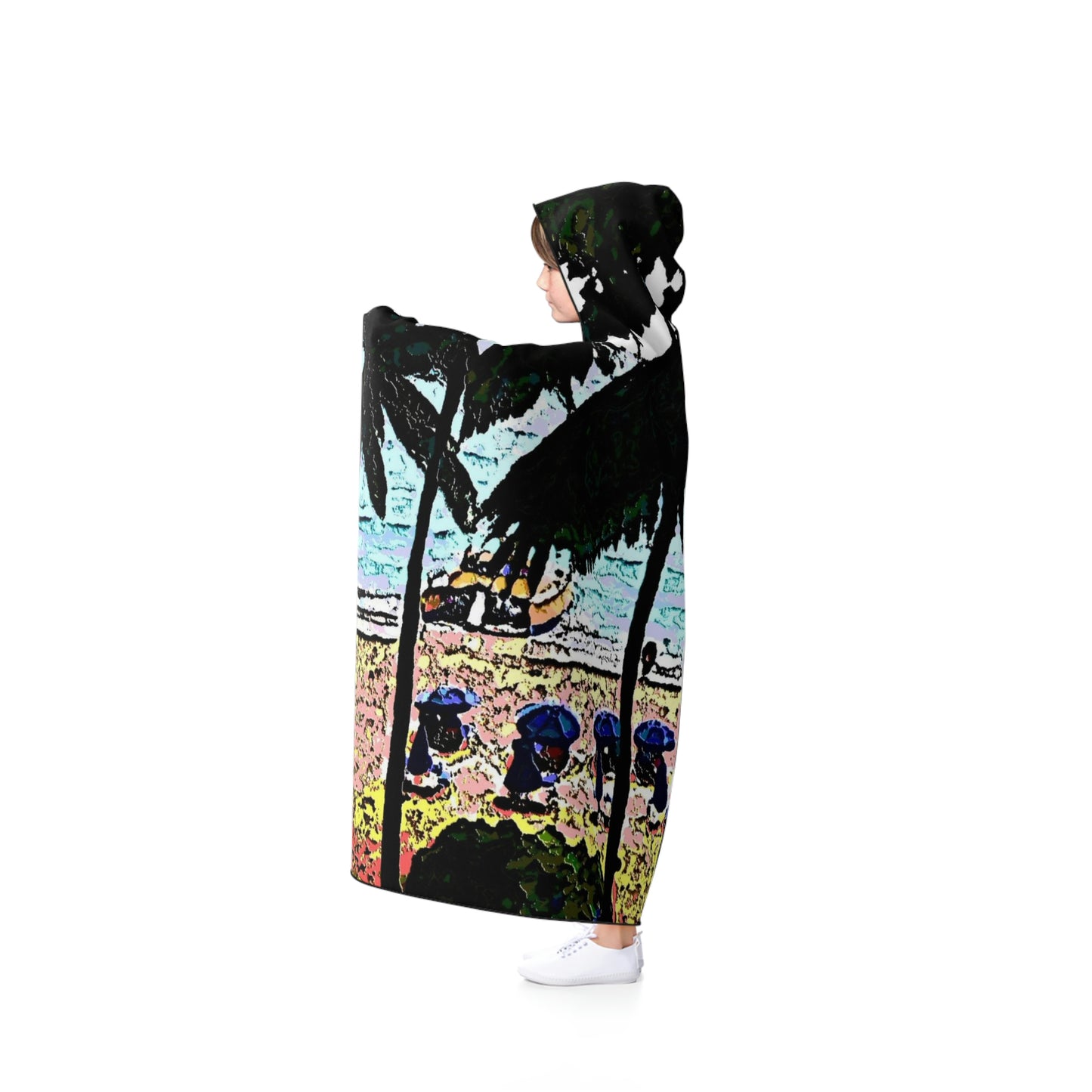 Hooded Blanket ... "A Beautiful Beach Amongst The Palms" ... The Outrigger Waikiki, Honolulu, Oahu ... Original Works ...