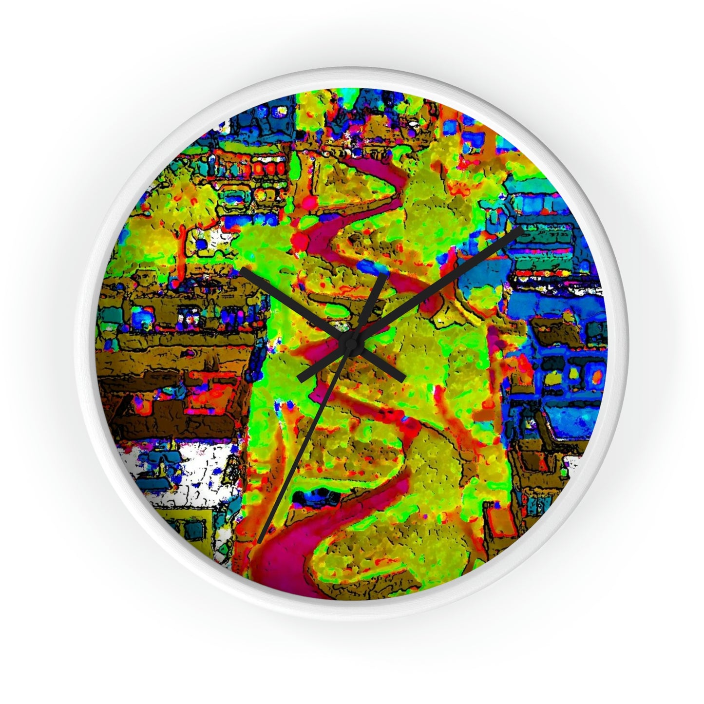 Wall clock ... A Crazy Street ... 'Eight Winding Curve-Switchbacks' ... "Lombard Street, San Francisco, CA' ... Family Archives: 1970's ... Original Works ...