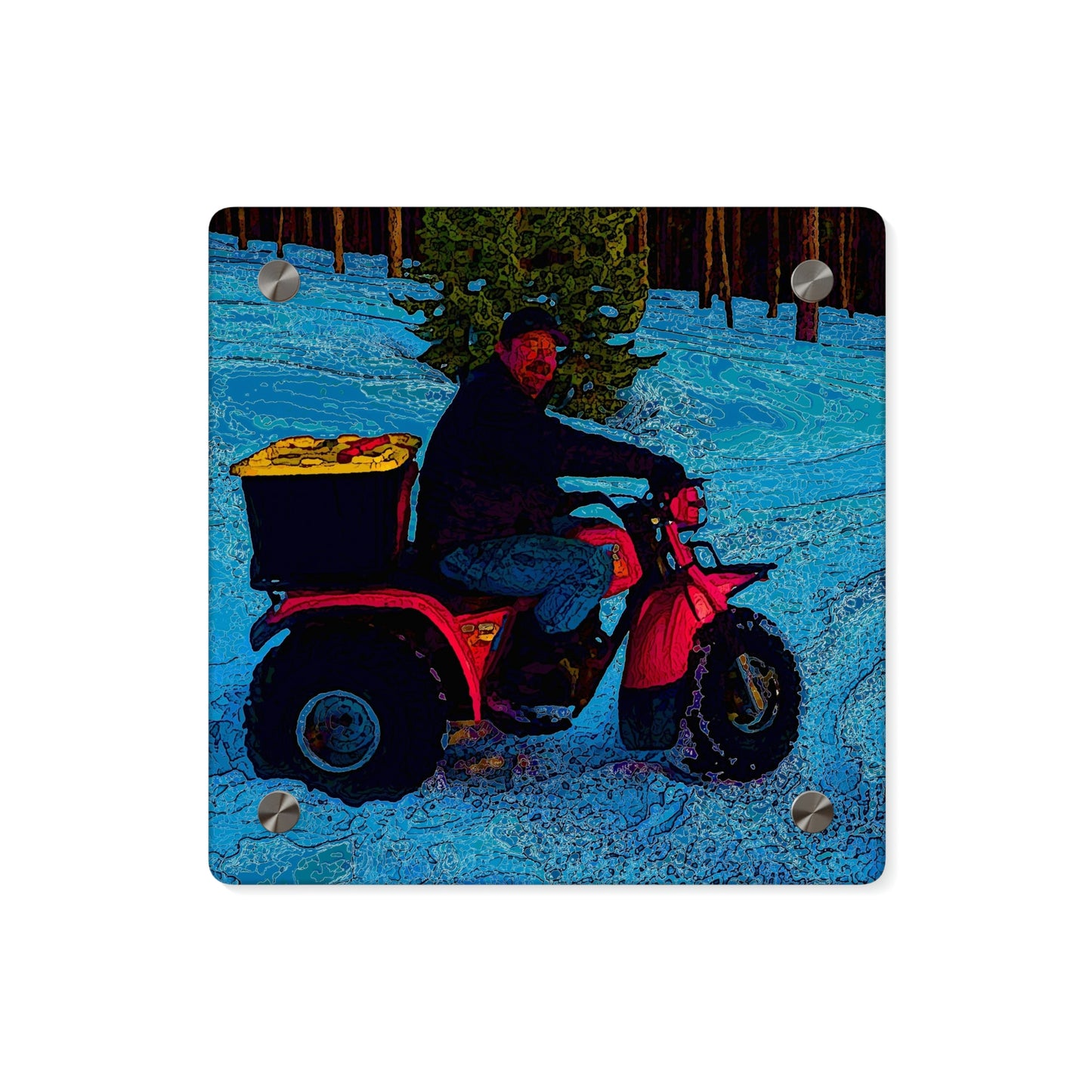 Acrylic Wall Art Panels ... There's 2-Wheelin ... There's 4-Wheelin ... 'And-Of-Course' ... "There's 3-Wheelin-In-The-Snow" ...  Original Works ...