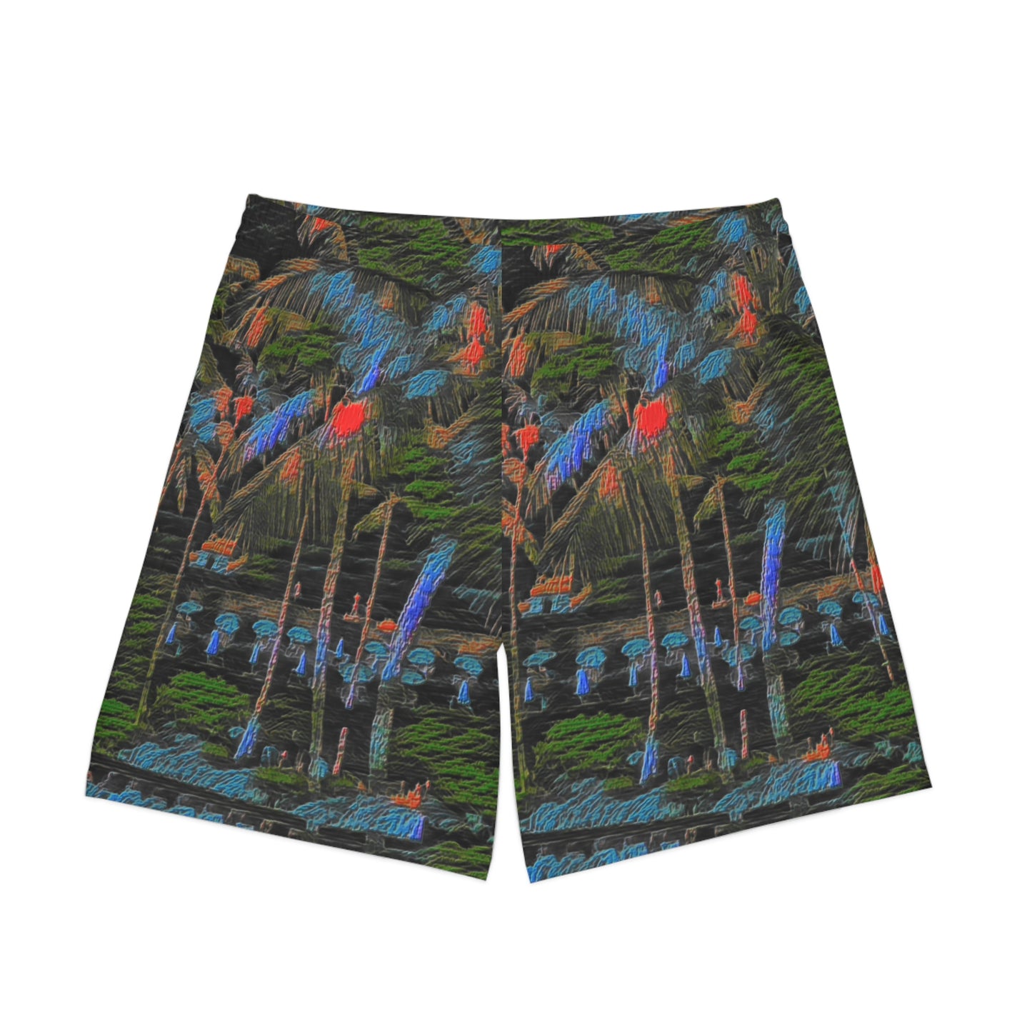 Men's Elastic Beach Shorts (AOP) ... "The Royal Hawai'ian: Waikiki Beach_Beach" ... Honolulu, HI ... October 2014 (Halloween) ... Original Works ...