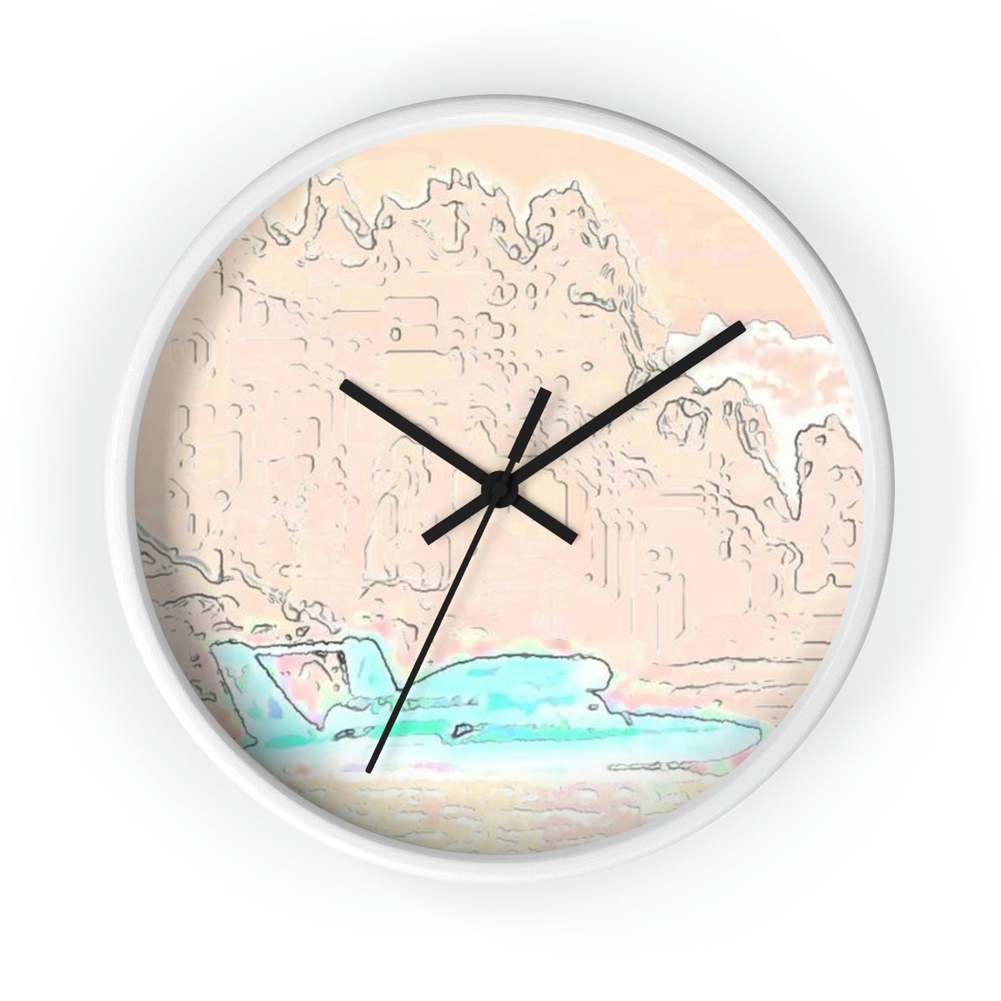 Wall clock ...  Seattle Columbia Cup On Lake Washington ... "Dave Wilcox Heads For The Win" ... Associate Gift-Photo ... Original Works ...