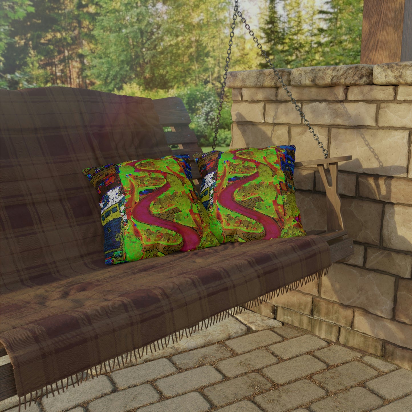 Outdoor Pillows ... A Crazy Street ... 'Eight Winding Curve-Switchbacks' ... "Lombard Street, San Francisco, CA' ... Family Archives: 1970's ... Original Works ...