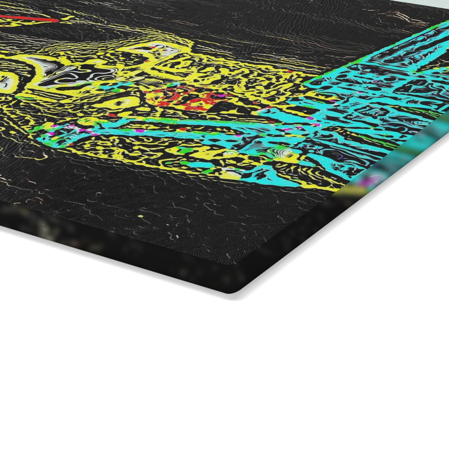Glass Cutting Board ... "Snow Vehicle In Snow Storm At-Rest" ... Circa 12Mar23 ... Central Idaho ... 18-Hours Rendering Time: Original Works ...