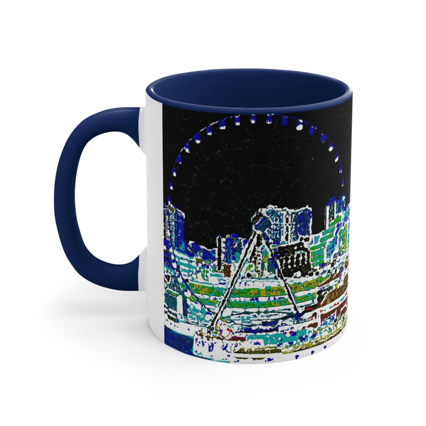 Accent Coffee Mug, 11oz ... That Classic Wheel ... 'Seattle's Wheel' ... & An Old Classic Waterside Vendors ...  'Family Archives' ... Original Works ...