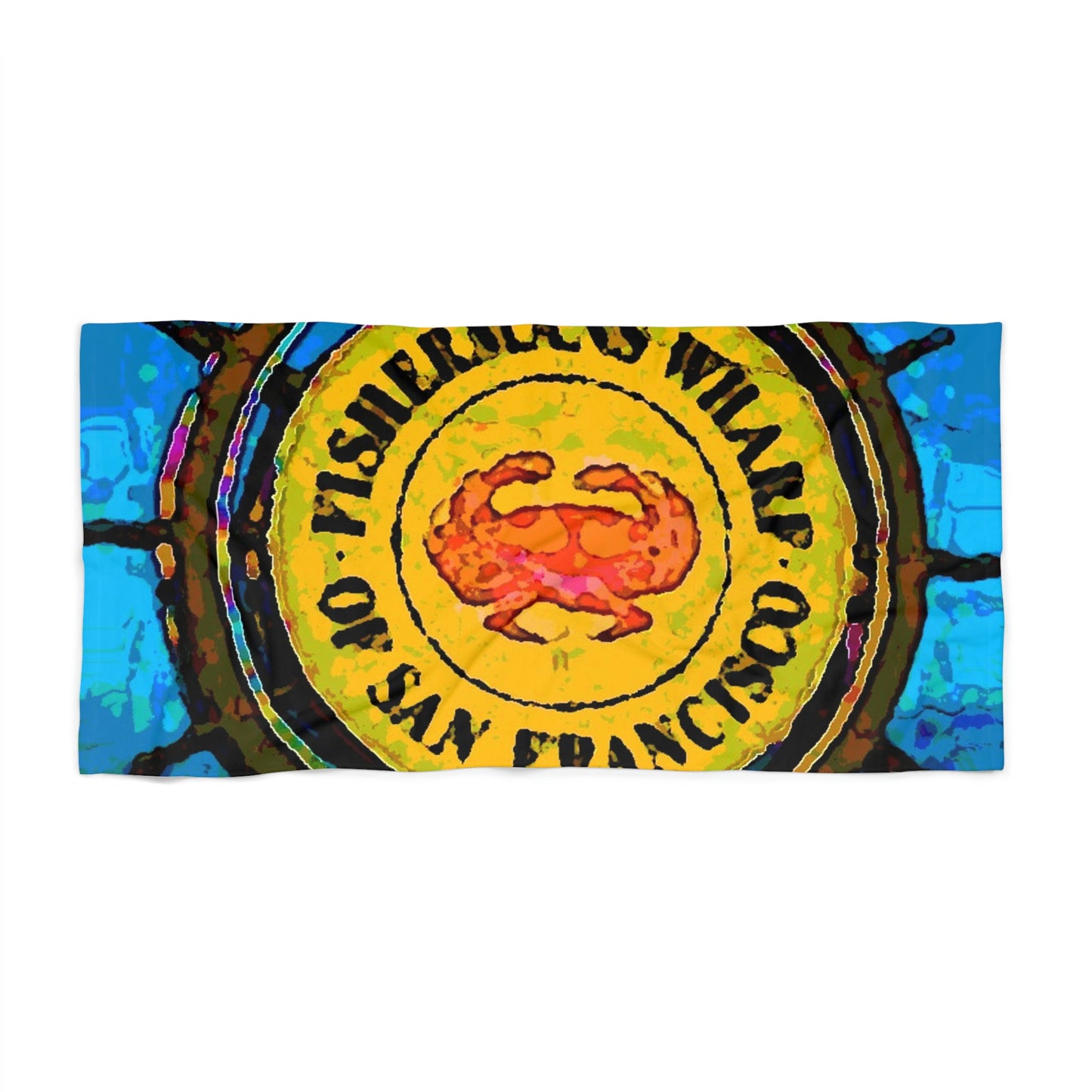 Beach Towel ... "No.9 Fishermen's Grotto - Fishermen's Wharf, SF, California" ... Family Archives: 1970's ... Original Works ...