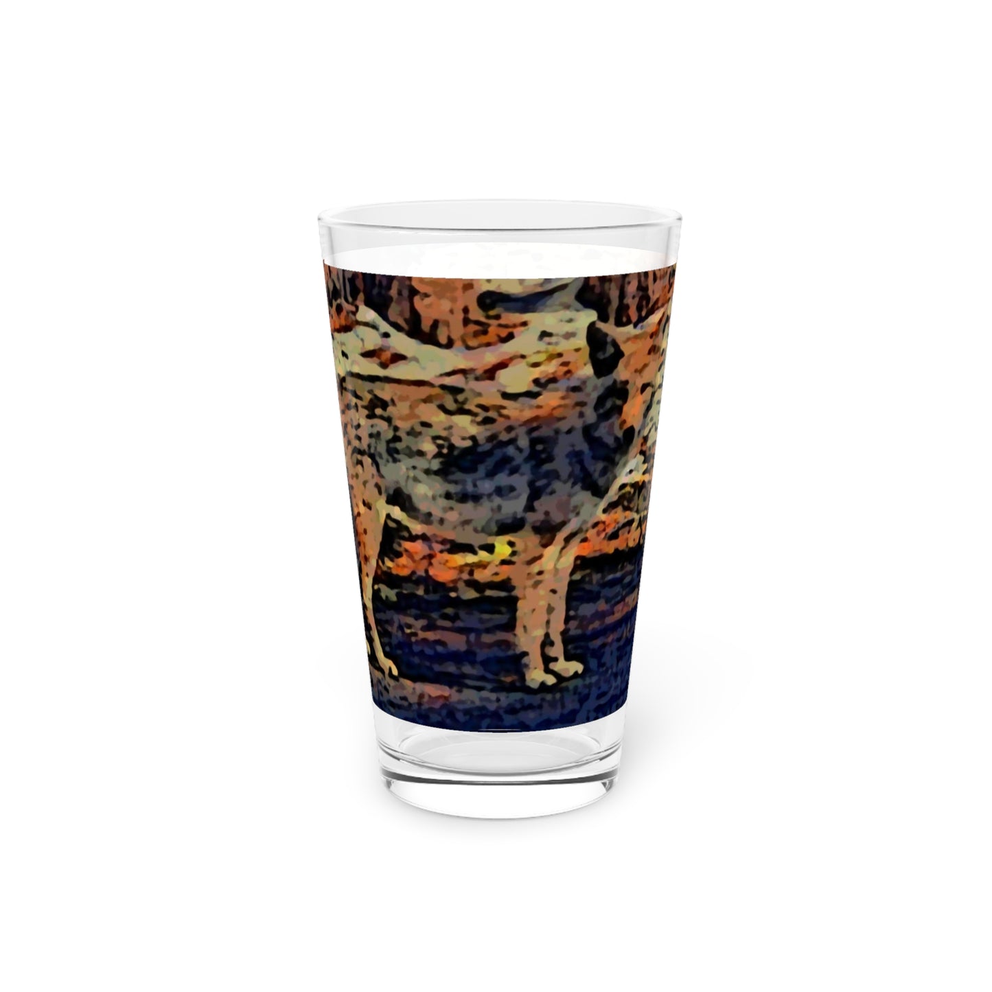 Pint Glass, 16oz ... Coyote ... "Yosemite Valley: Circa May23 ... KPH Base Photo" ... Original Works ...