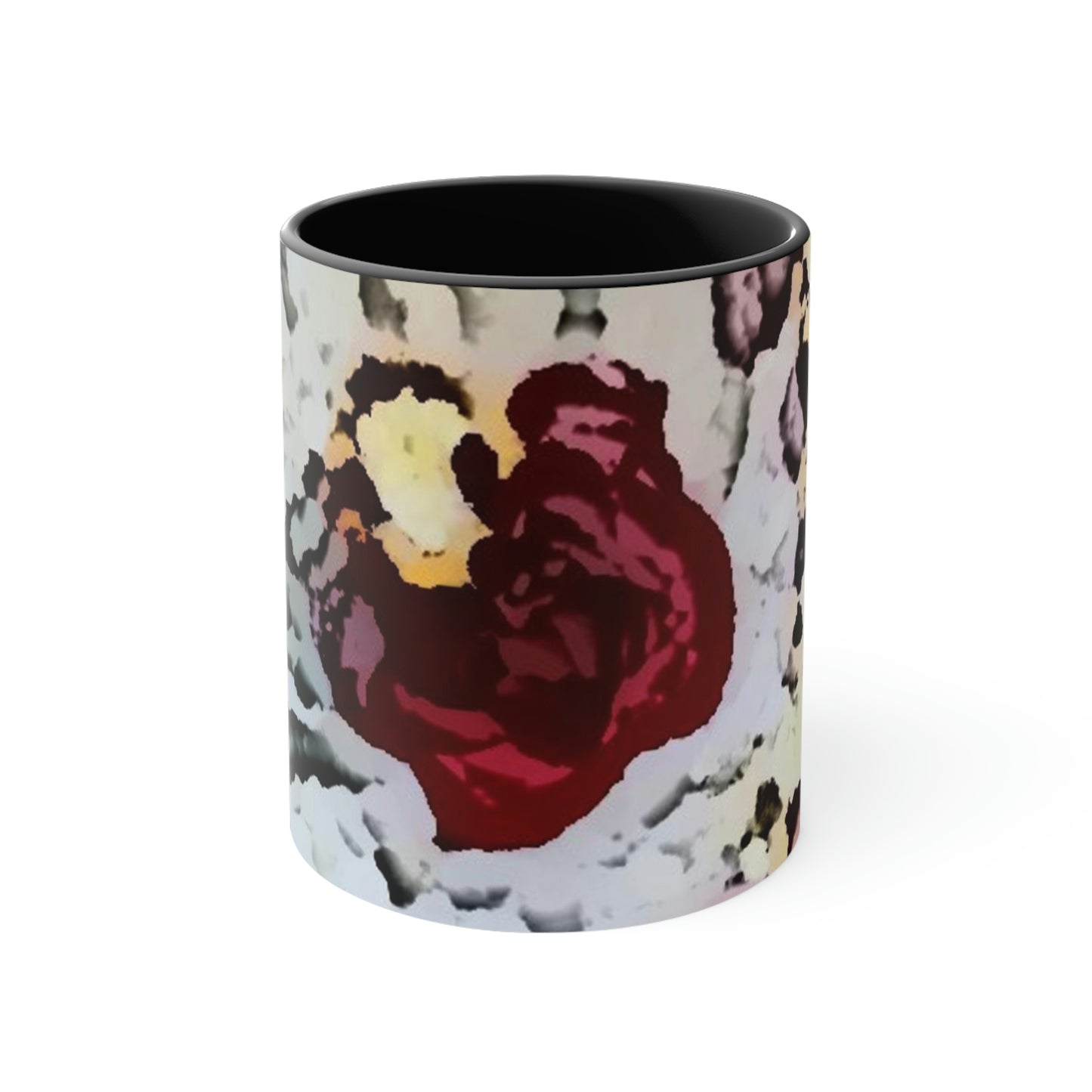 Accent Coffee Mug, 11oz ... "A Friendly Flower" ... Pointsettia 'Pointing' ... Original Works ... (Supplied Photograph) ...