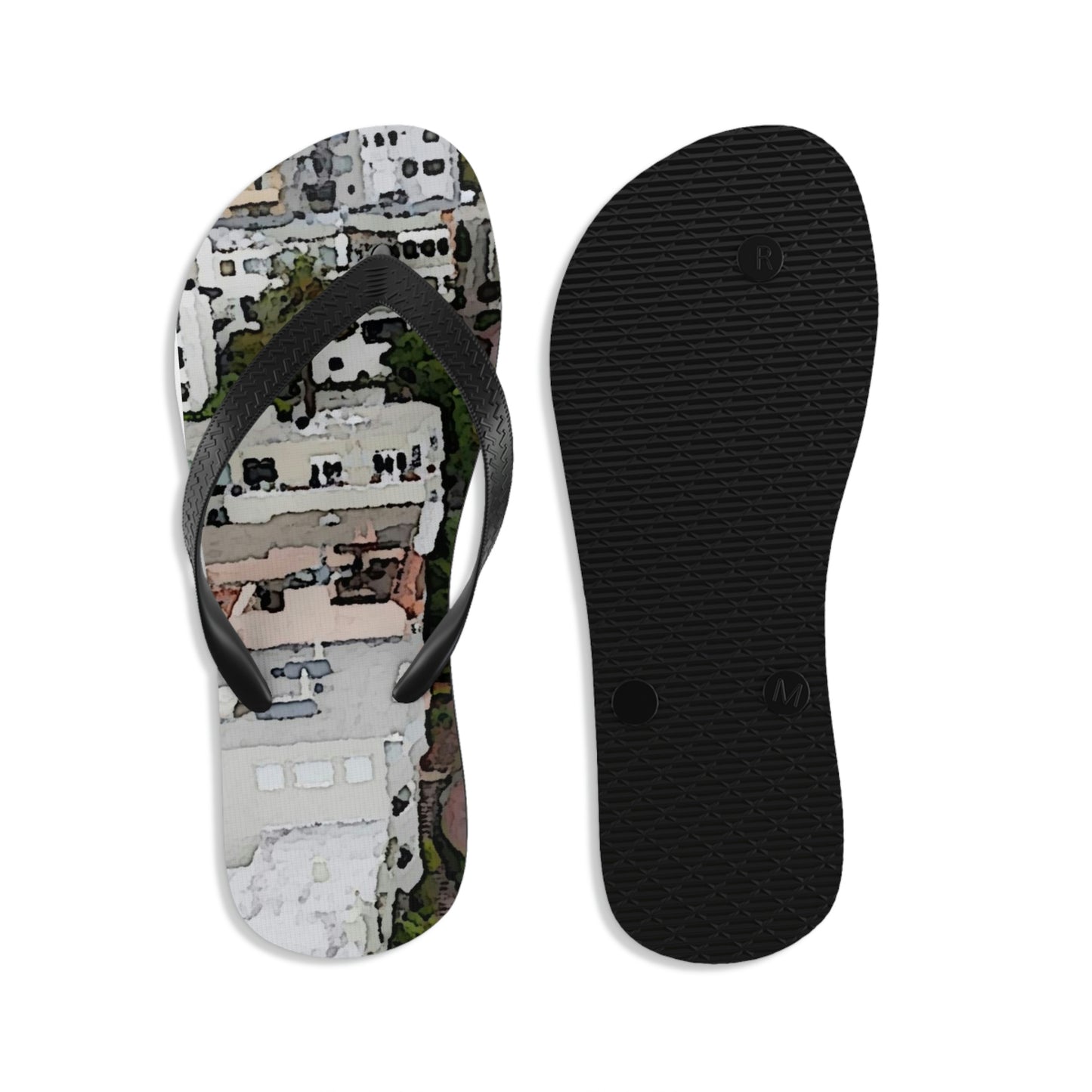 Unisex Flip-Flops ... A Crazy Street ... 'Eight Winding Curve-Switchbacks' ... "Lombard Street, San Francisco, CA' ... Family Archives: 1970's ... Original Works ...