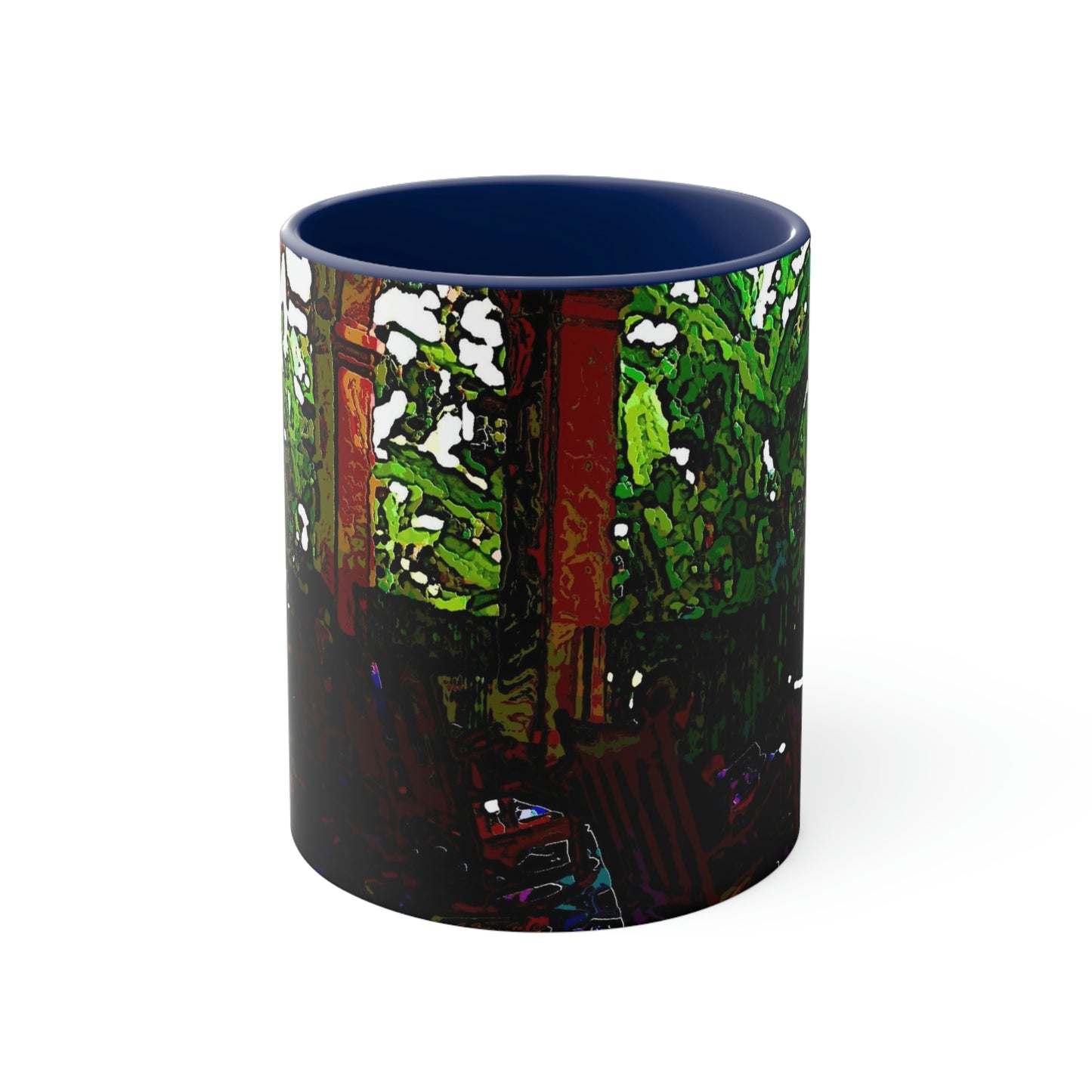 Accent Coffee Mug, 11oz ...  Lanai & Rocking Chairs At: 'The Pink Palace' ... The Royal Hawai'ian ... Honolulu, HI ... '27Oct2014' ... Original Works ...