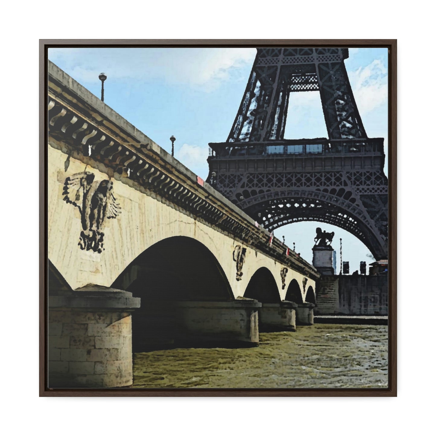 Gallery Canvas Wraps, Square Frame ...  Le Tour D'Eiffel ..."Along The Water" ... Barbara Joan Bonnell-Holt ... Le Voyage De Paris: 1972 ... Original Works ...