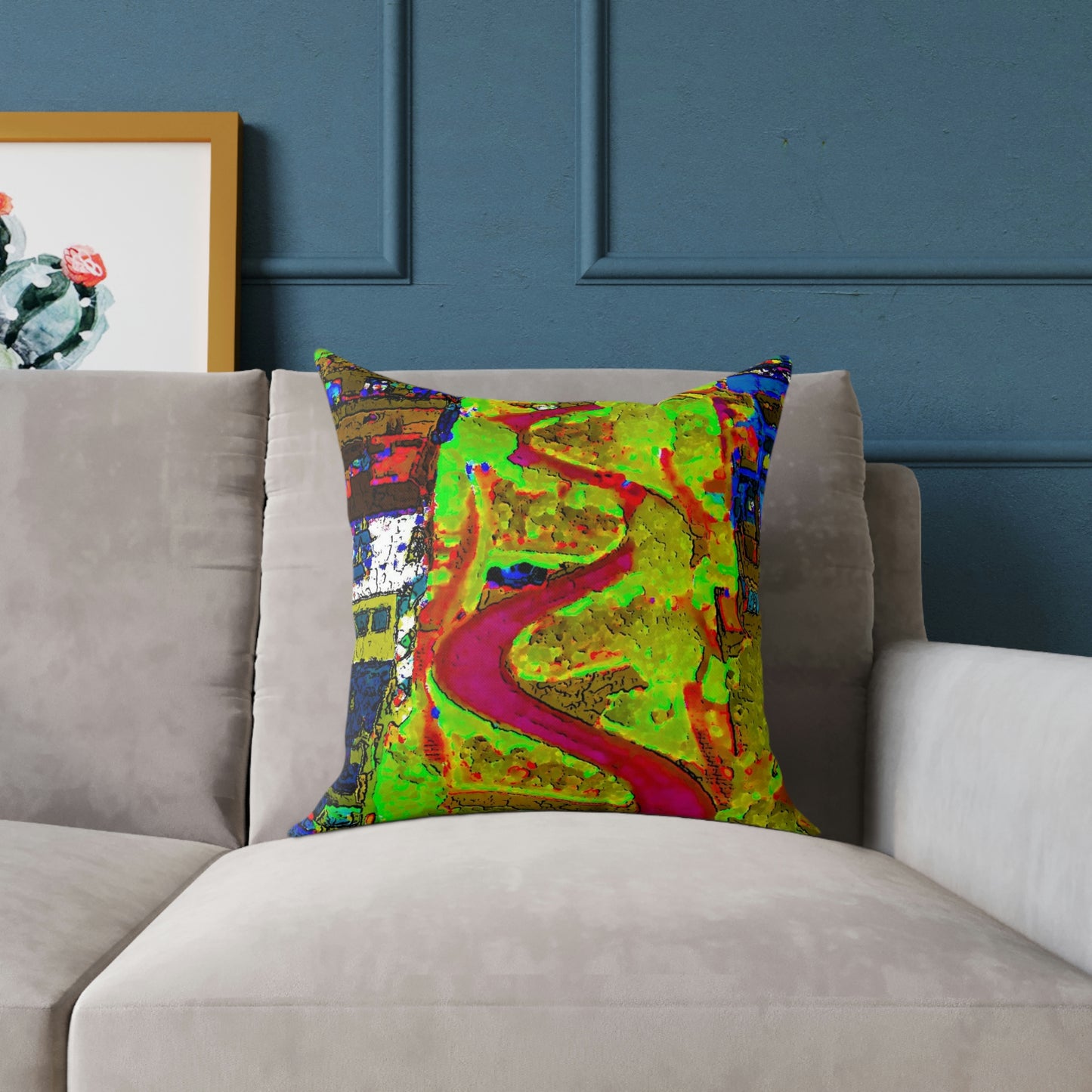 Spun Polyester Pillow ... A Crazy Street ... 'Eight Winding Curve-Switchbacks' ... "Lombard Street, San Francisco, CA' ... Family Archives: 1970's ... Original Works ...
