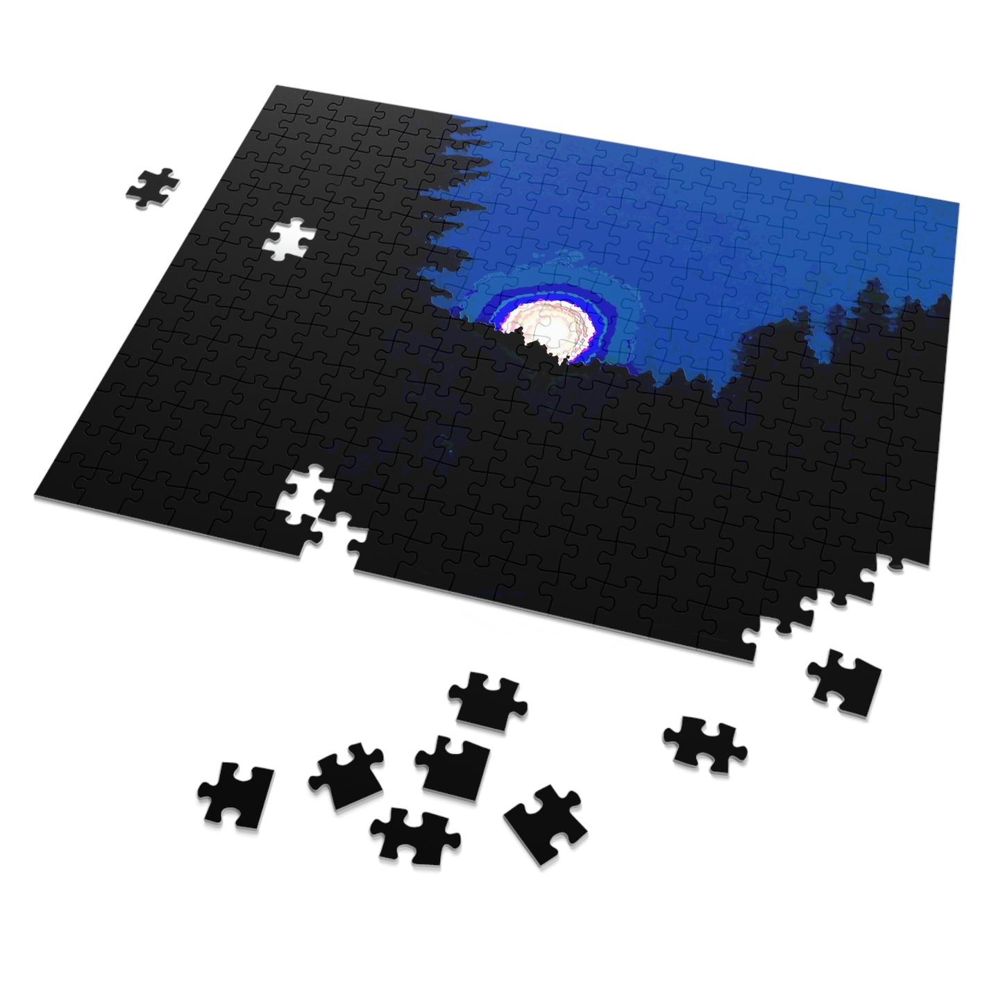 Jigsaw Puzzle (30, 110, 252, 500,1000-Piece) ... "The Road Home" ...' Over The River & Through The Woods To? ...' ... Moonscape Near Elk City, Idaho ... Original Works ... 5Jan23 ...