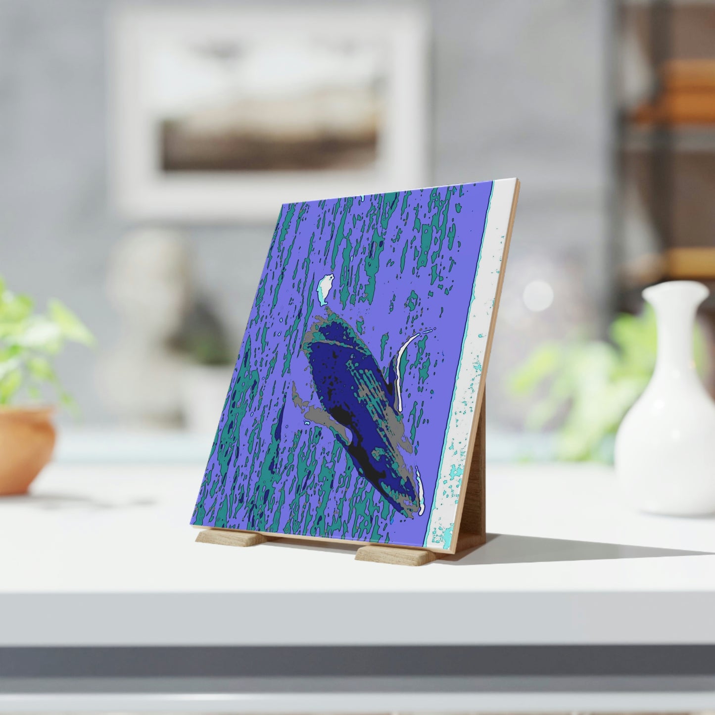 Ceramic Photo Tile ... Baby Humpback Breaching ... Maui, HI: April 2022 ... "Family Archives: KPH" ... Original Works ...