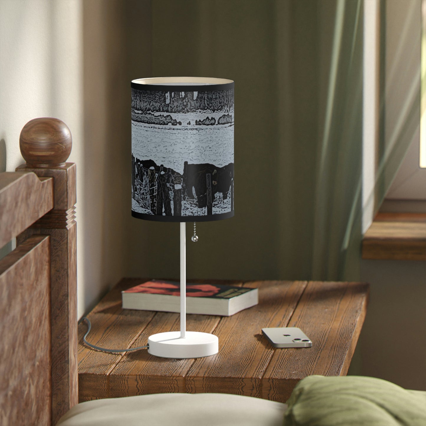 Lamp on a Stand, US|CA plug ... A Quiet Morning ... "Along The Red River & Nature Preserve Plateau" ... Jan23 ... Original Works ...