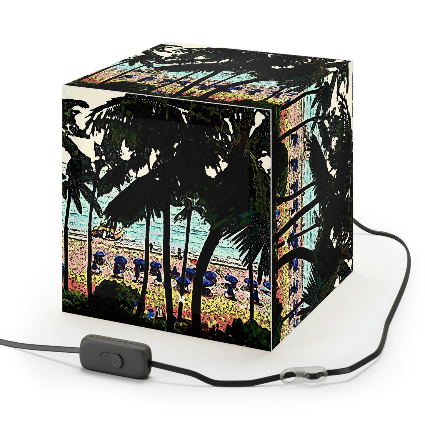 Light Cube Lamp ... "A Beautiful Beach Amongst The Palms" ... The Outrigger Waikiki, Honolulu, Oahu ... Original Works ...