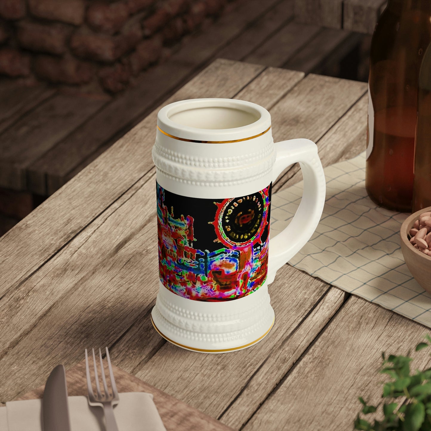 Beer Stein Mug ... "No.9 Fishermen's Grotto - Fishermen's Wharf, SF, California" ... Family Archives: 1970's ... Original Works ...
