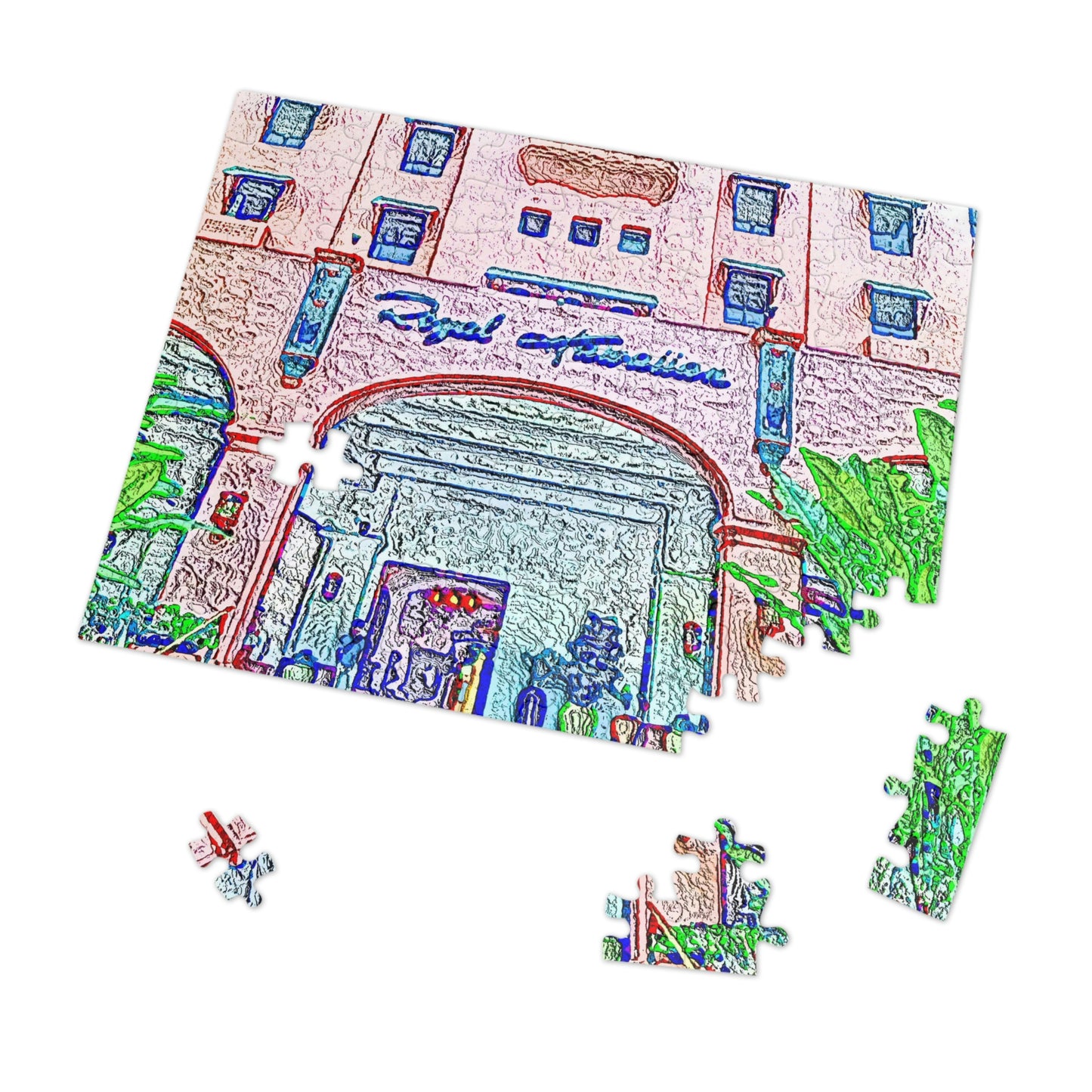 Jigsaw Puzzle (30, 110, 252, 500,1000-Piece) ... "La Grande Entree" At: 'The Pink Palace' ... The Royal Hawai'ian ... Honolulu, HI ... '27Oct2014' ... Original Works ...