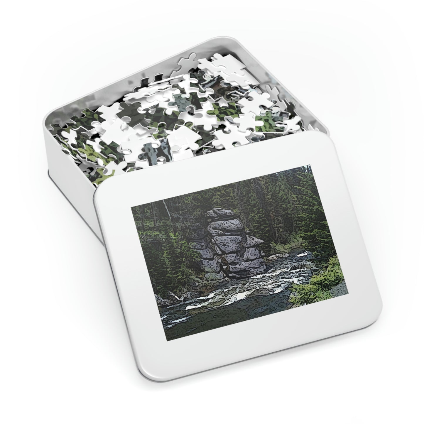 Jigsaw Puzzle (30, 110, 252, 500,1000-Piece) ..."I Am Innocent" ... Tricky-Dick Immortalized ... Nixon Rock: Along The River ... Central Idaho, Summer 2020 ... Original Works ...