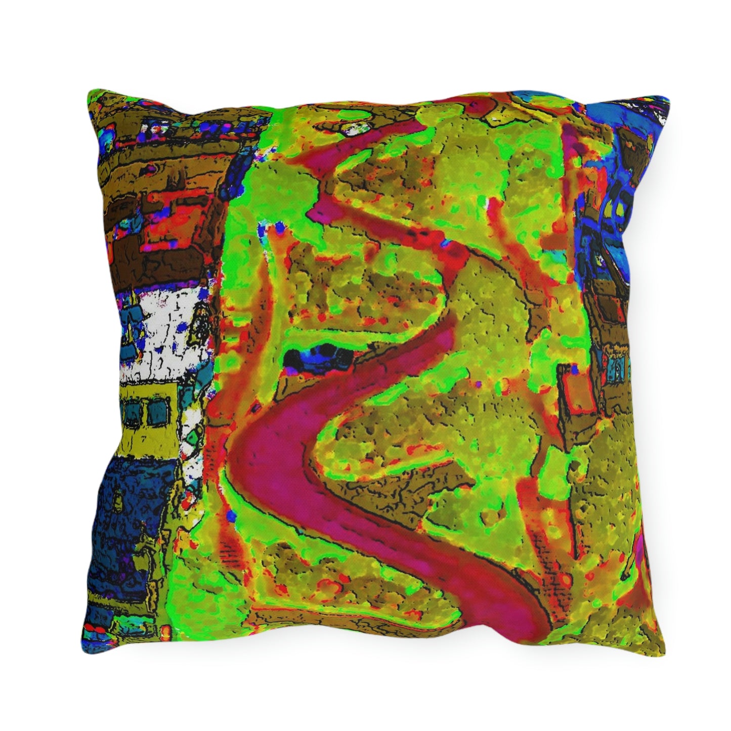 Outdoor Pillows ... A Crazy Street ... 'Eight Winding Curve-Switchbacks' ... "Lombard Street, San Francisco, CA' ... Family Archives: 1970's ... Original Works ...
