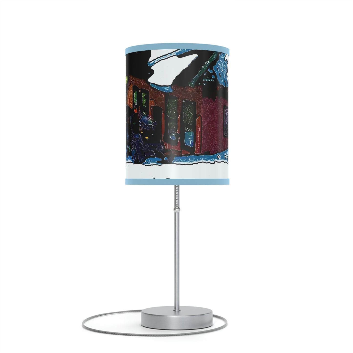 Lamp on a Stand, US|CA plug ... "A Rider Passeth-Through-It" ... Colors Galore & A Bit Of Impressionism ... Original Works. Winter 2021. Central Idaho. Rendering Time: 12 Hours ...