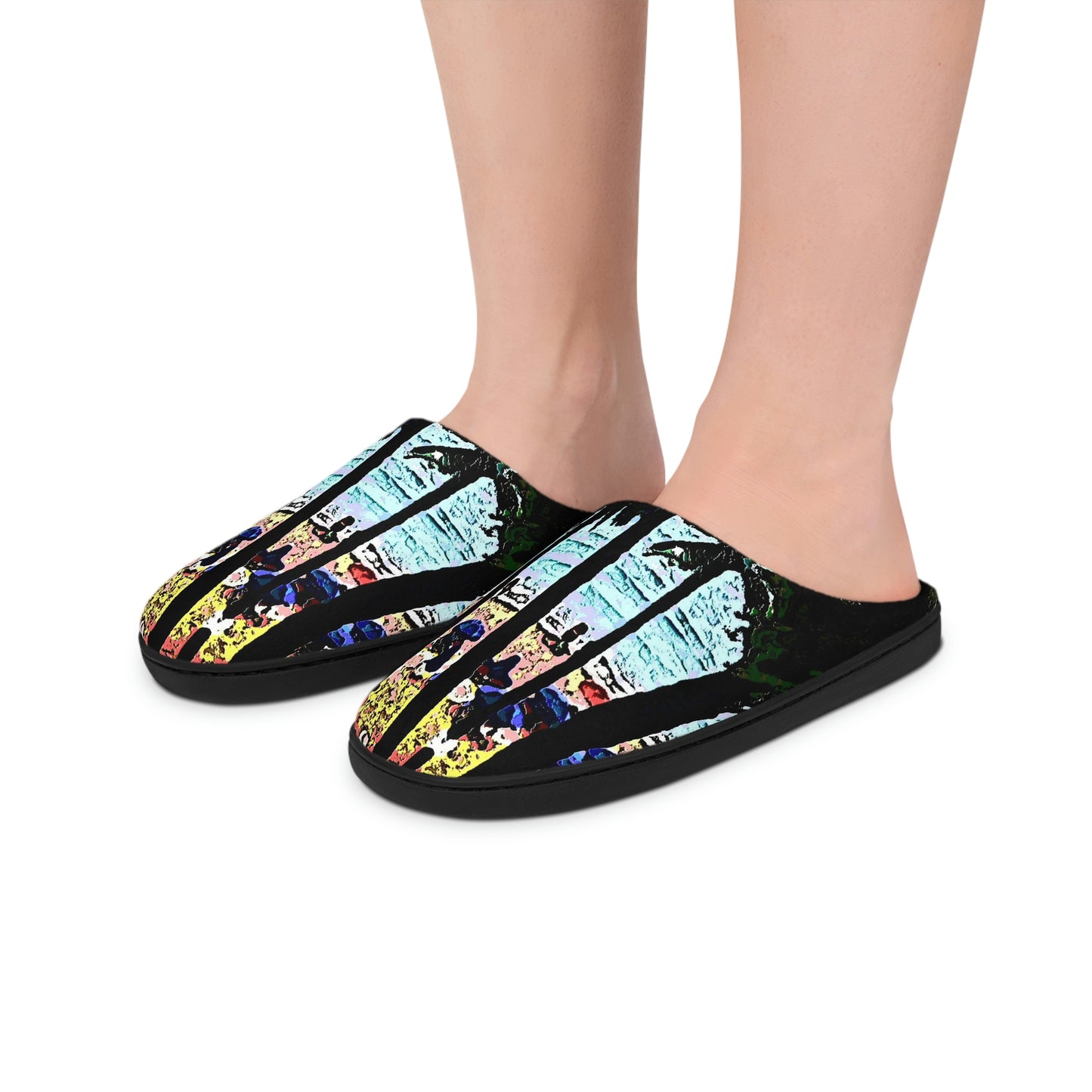 Men's Indoor Slippers ...  "A Beautiful Beach Amongst The Palms" ... The Outrigger Waikiki, Honolulu, Oahu ... Original Works ...