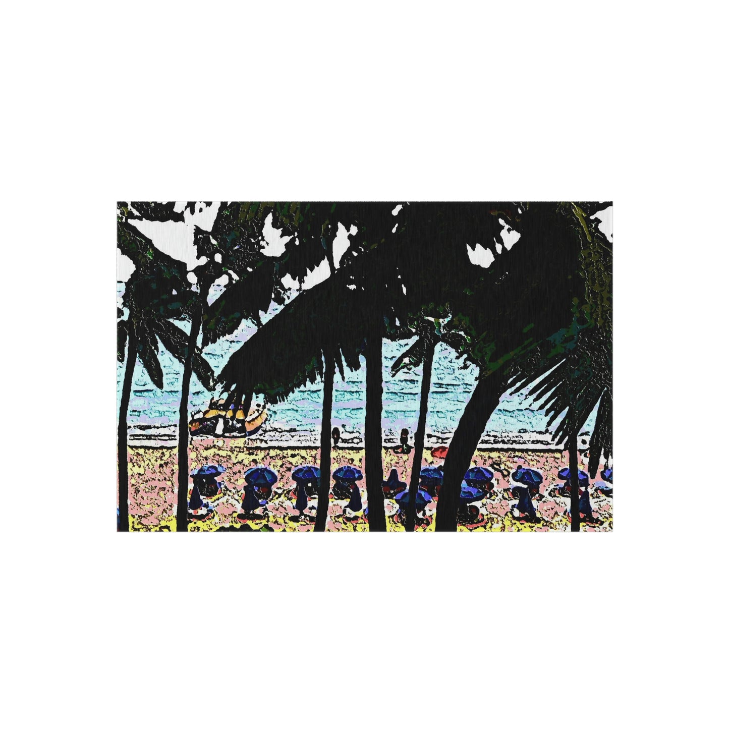 Outdoor Rug ... "A Beautiful Beach Amongst The Palms" ... The Outrigger Waikiki, Honolulu, Oahu ... Original Works ...