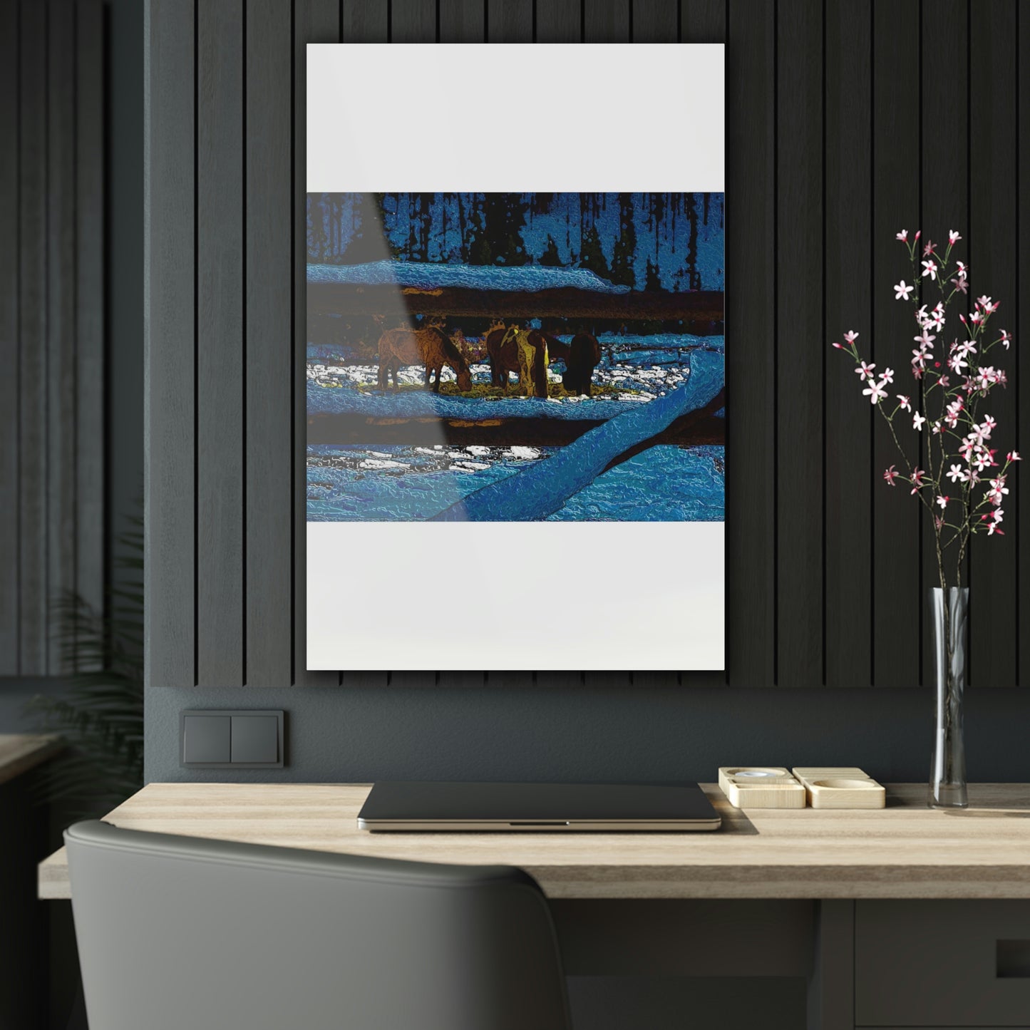 Acrylic Prints ... A Horse ... A Saddle ...  Foraging Through The Snow ...  An_Asses 'Cry' ... Central Idaho, November 2022 ...  Original Works ...