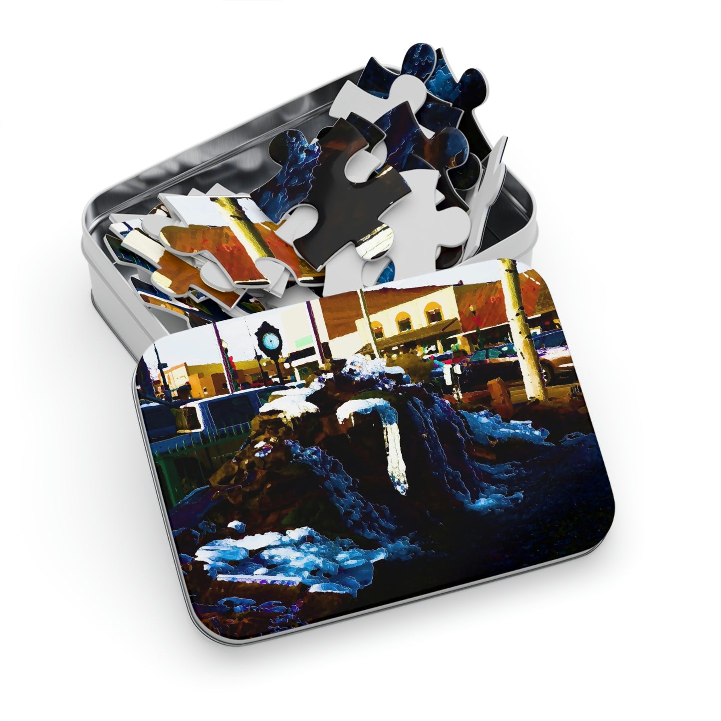 Jigsaw Puzzle (30, 110, 252, 500,1000-Piece) ...  "Ice & Water Sculpted" ... Downtown Grangeville, Idaho ... Adjacent To Irwin Pharmacy ... 5Jan23 ... Original Works ...