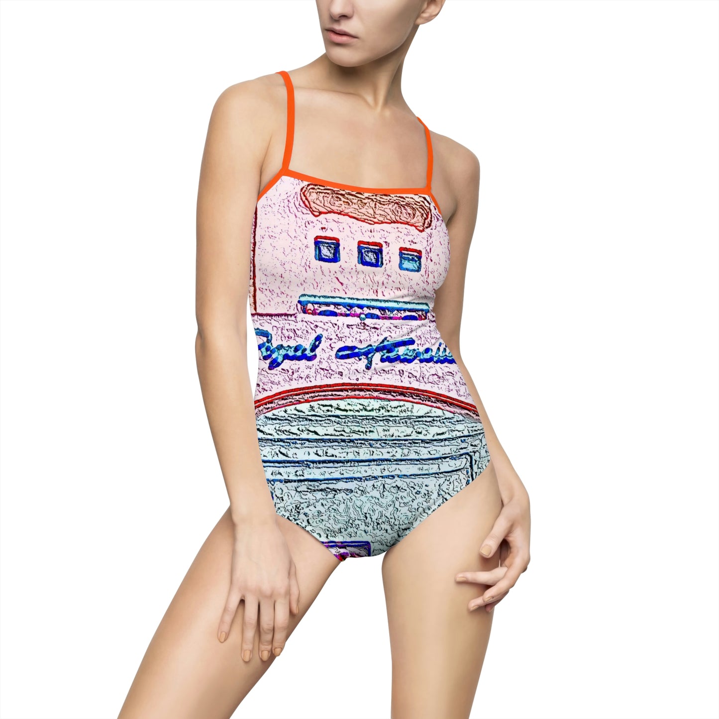 Women's One-piece Swimsuit ... "La Grande Entree" At: 'The Pink Palace' ... The Royal Hawai'ian ... Honolulu, HI ... '27Oct2014' ... Original Works ...