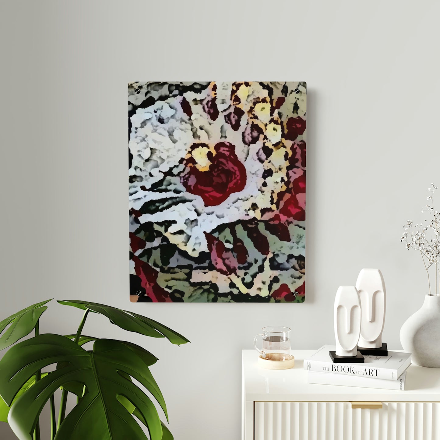 Acrylic Wall Art Panels ... "A Friendly Flower" ... Pointsettia 'Pointing' ... Original Works ... (Supplied Photograph) ...