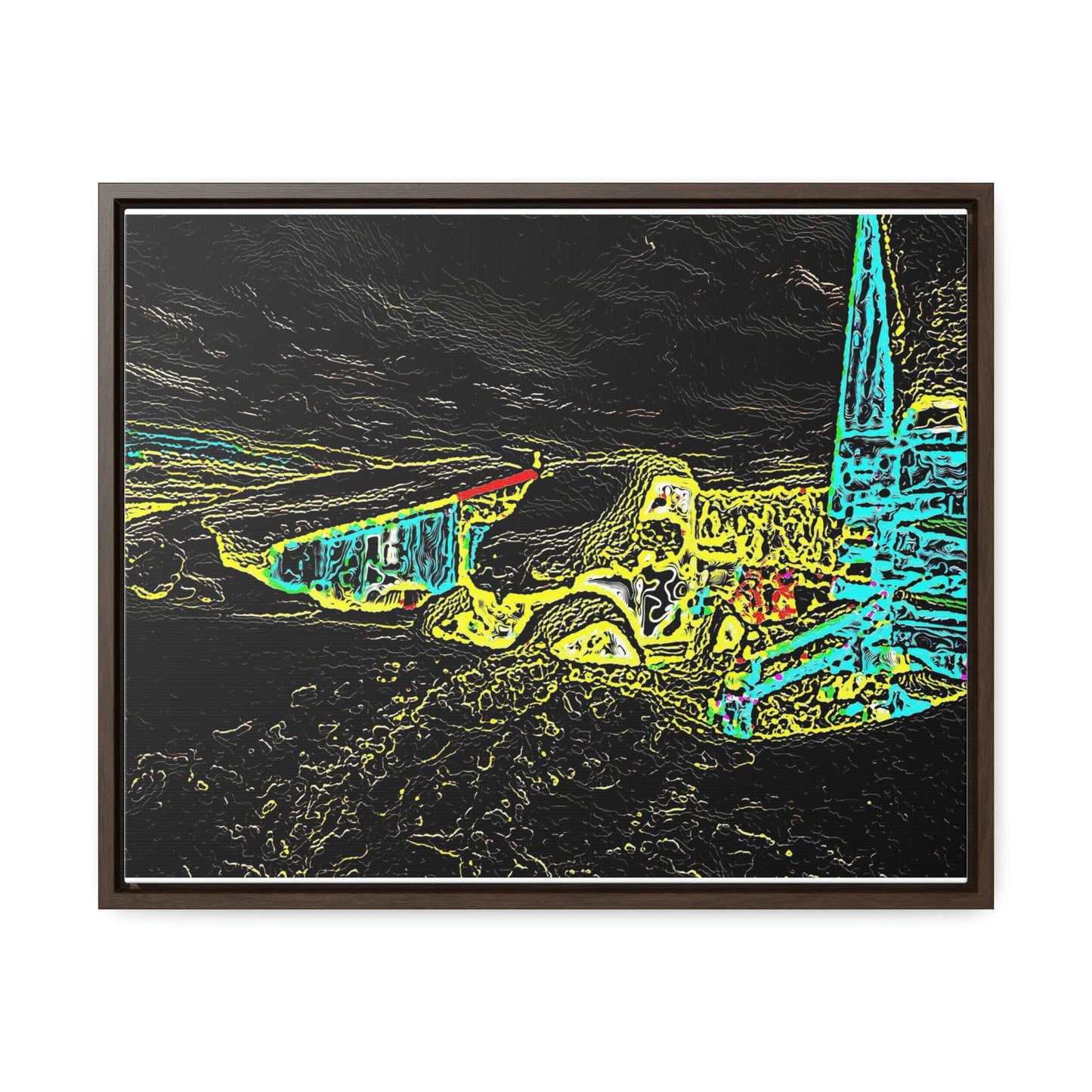 Gallery Canvas Wraps, Horizontal Frame ... "Snow Vehicle In Snow Storm At-Rest" ... Circa 12Mar23 ... Central Idaho ... 18-Hours Rendering Time: Original Works ...