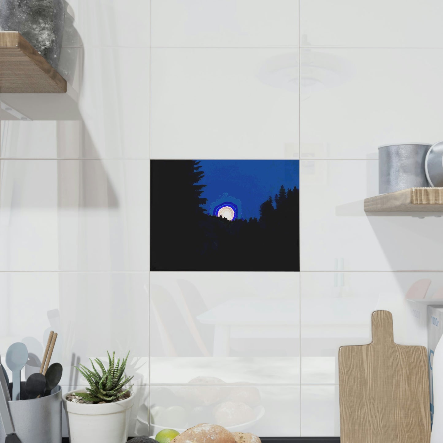 Ceramic Photo Tile ... "The Road Home" ...' Over The River & Through The Woods To? ...' ... Moonscape Near Elk City, Idaho ... Original Works ... 5Jan23 ...