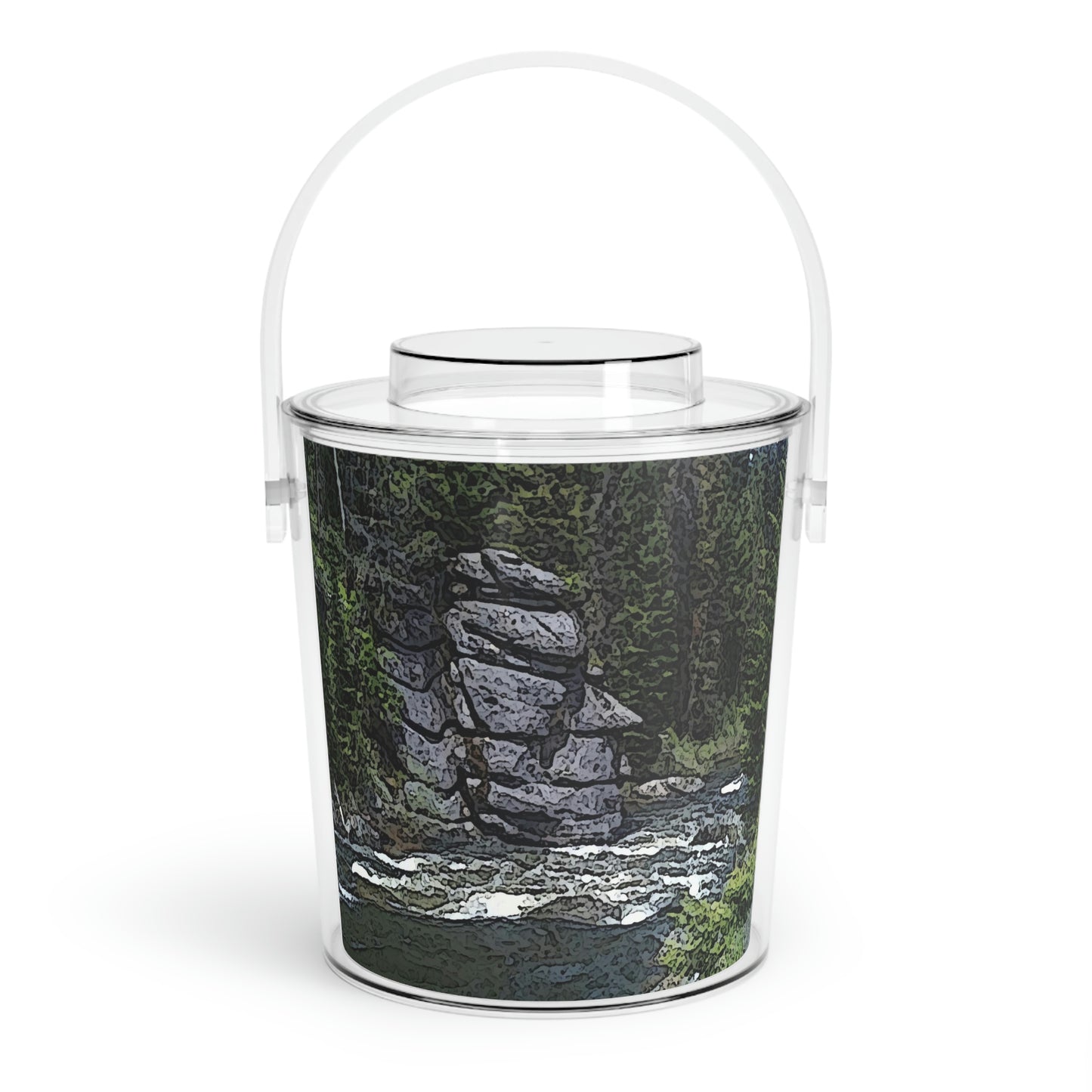 Ice Bucket with Tongs ..."I Am Innocent" ... Tricky-Dick Immortalized ... Nixon Rock: Along The River ... Central Idaho, Summer 2020 ... Original Works ...