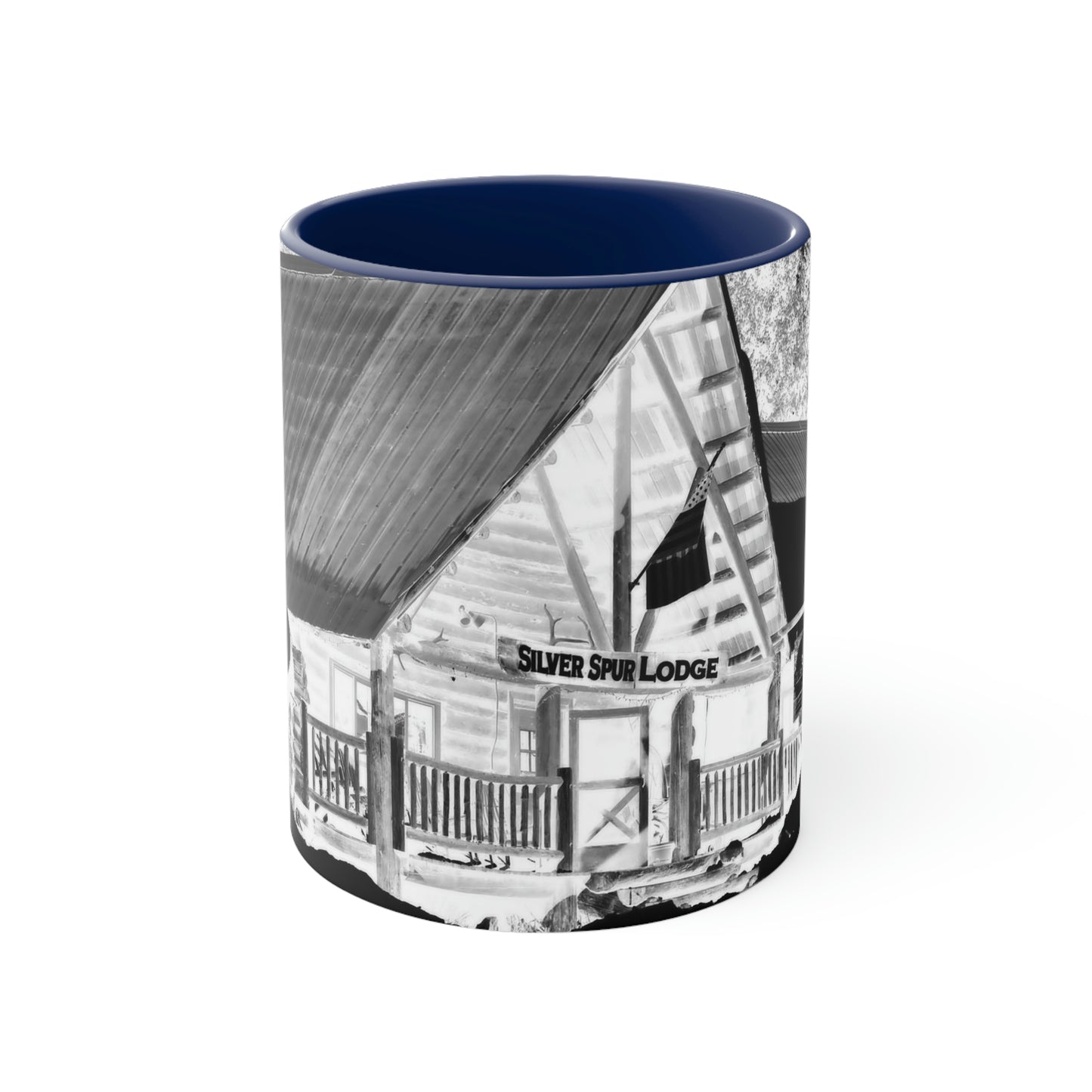 Accent Coffee Mug, 11oz ... A Beautiful Lodge & Back-Country Outfitter In A Mountain Town ... 'Dixie, Idaho, November 2022' ... Original Works ...