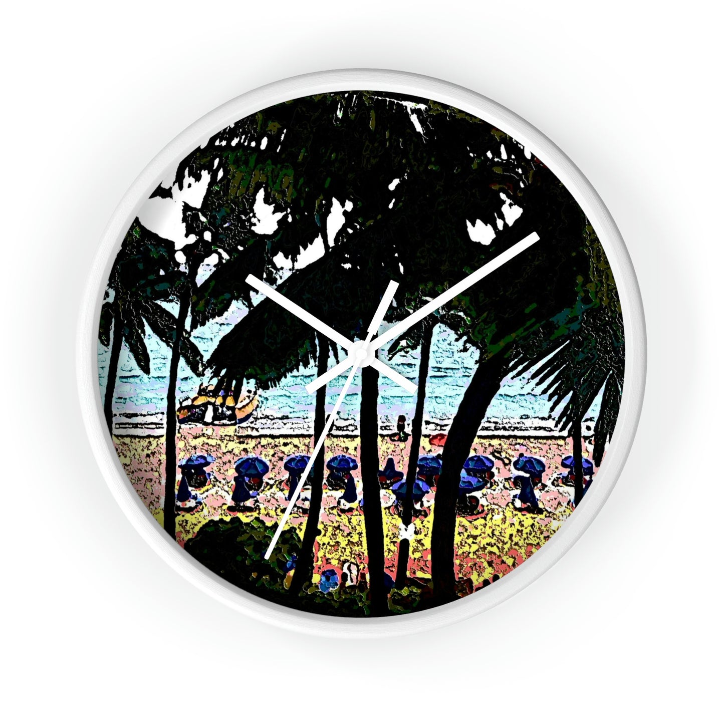Wall Clock ... "A Beautiful Beach Amongst The Palms" ... The Outrigger Waikiki, Honolulu, Oahu ... Original Works ...