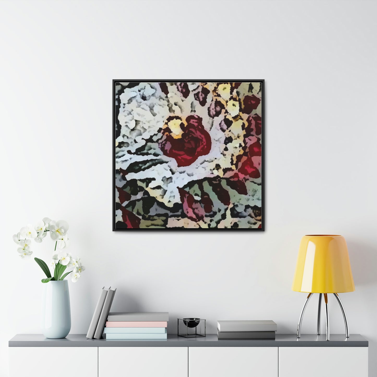 Gallery Canvas Wraps, Square Frame ... "A Friendly Flower" ... Pointsettia 'Pointing' ... Original Works ... (Supplied Photograph) ...