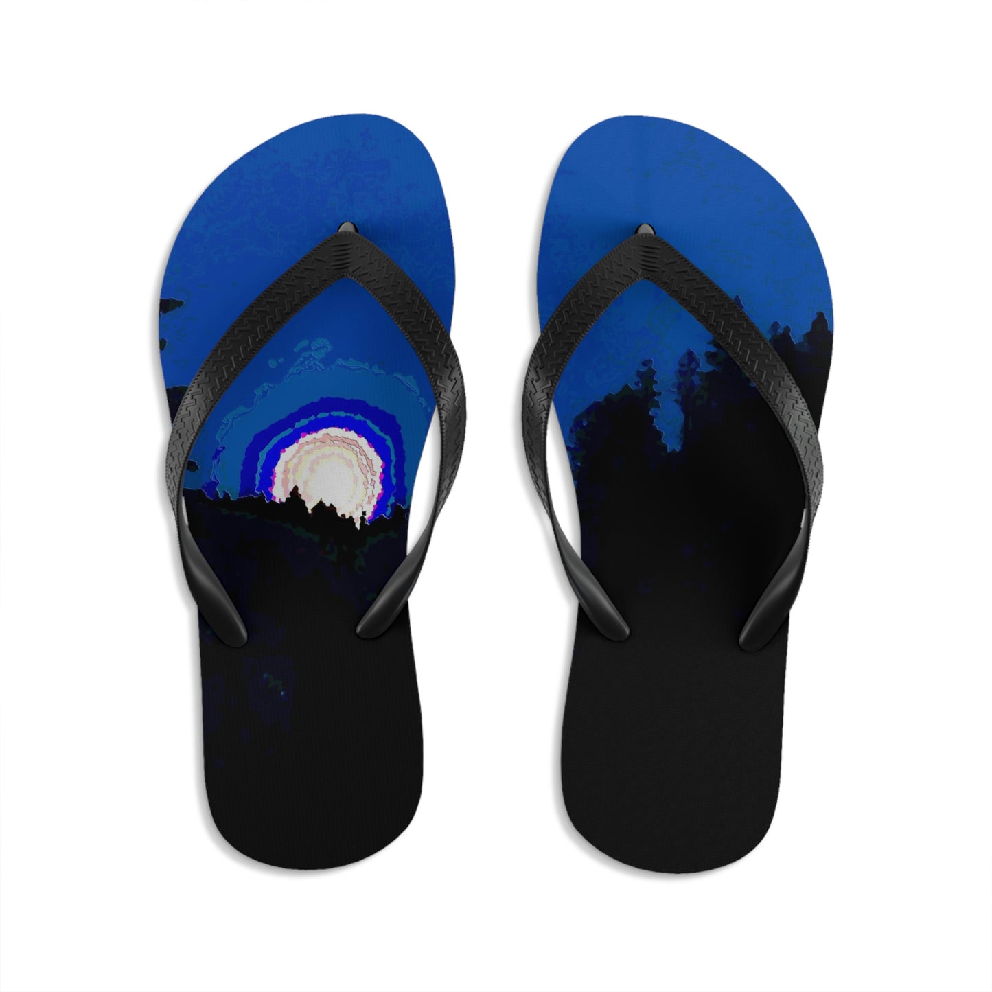 Unisex Flip-Flops ... "The Road Home" ...' Over The River & Through The Woods To? ...' ... Moonscape Near Elk City, Idaho ... Original Works ... 5Jan23 ...