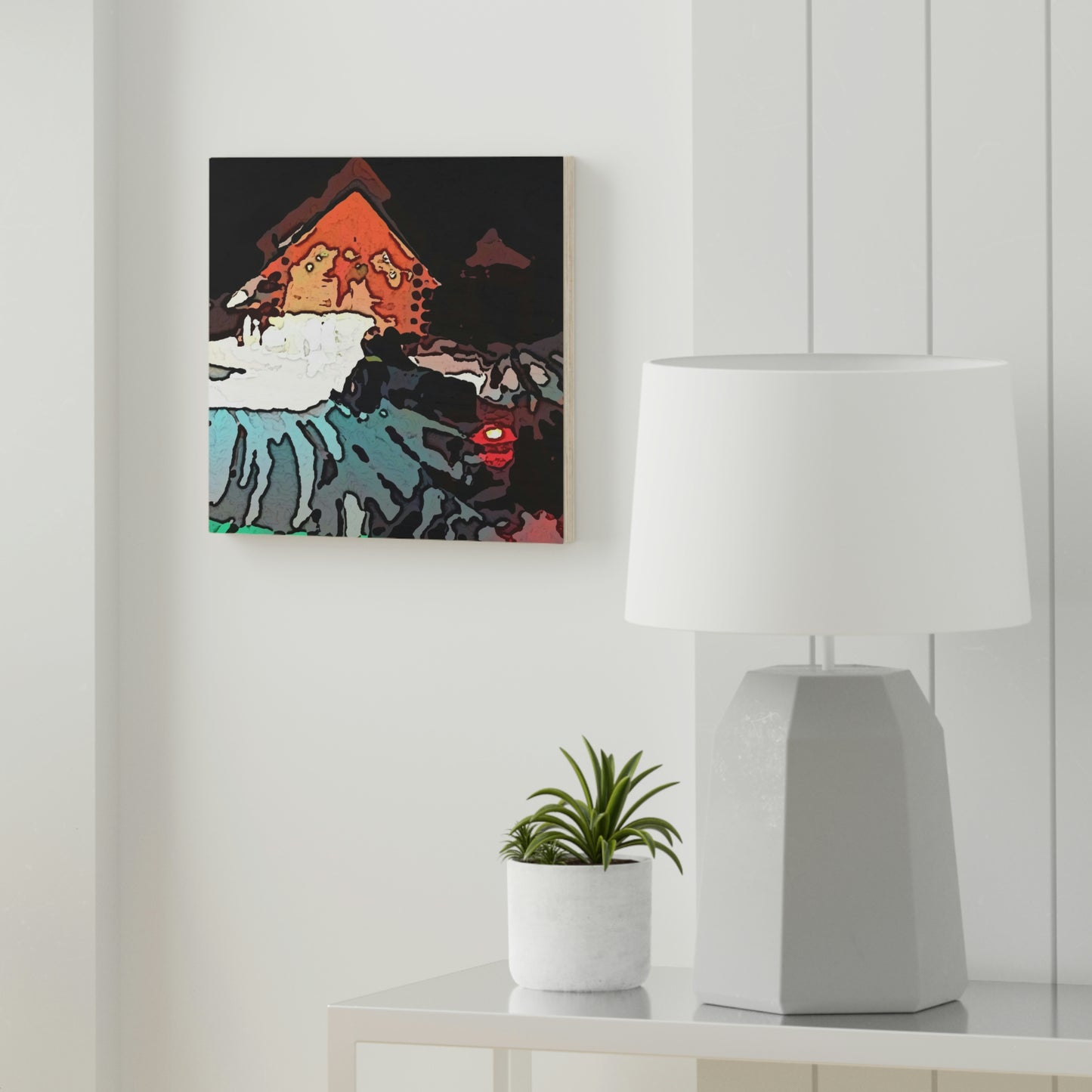 Wood Canvas ... Mountain Cabin & Skidoo Snowmobile, Nov22 ..."A Bit Of Van Gogh & Impressionalism" Rendering Time: 8 Hours ...