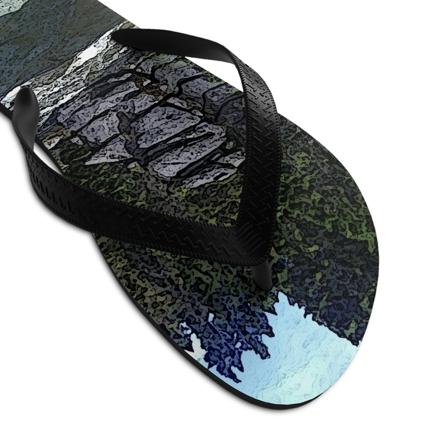 Unisex Flip-Flops ..."I Am Innocent" ... Tricky-Dick Immortalized ... Nixon Rock: Along The River ... Central Idaho, Summer 2020 ... Original Works ...