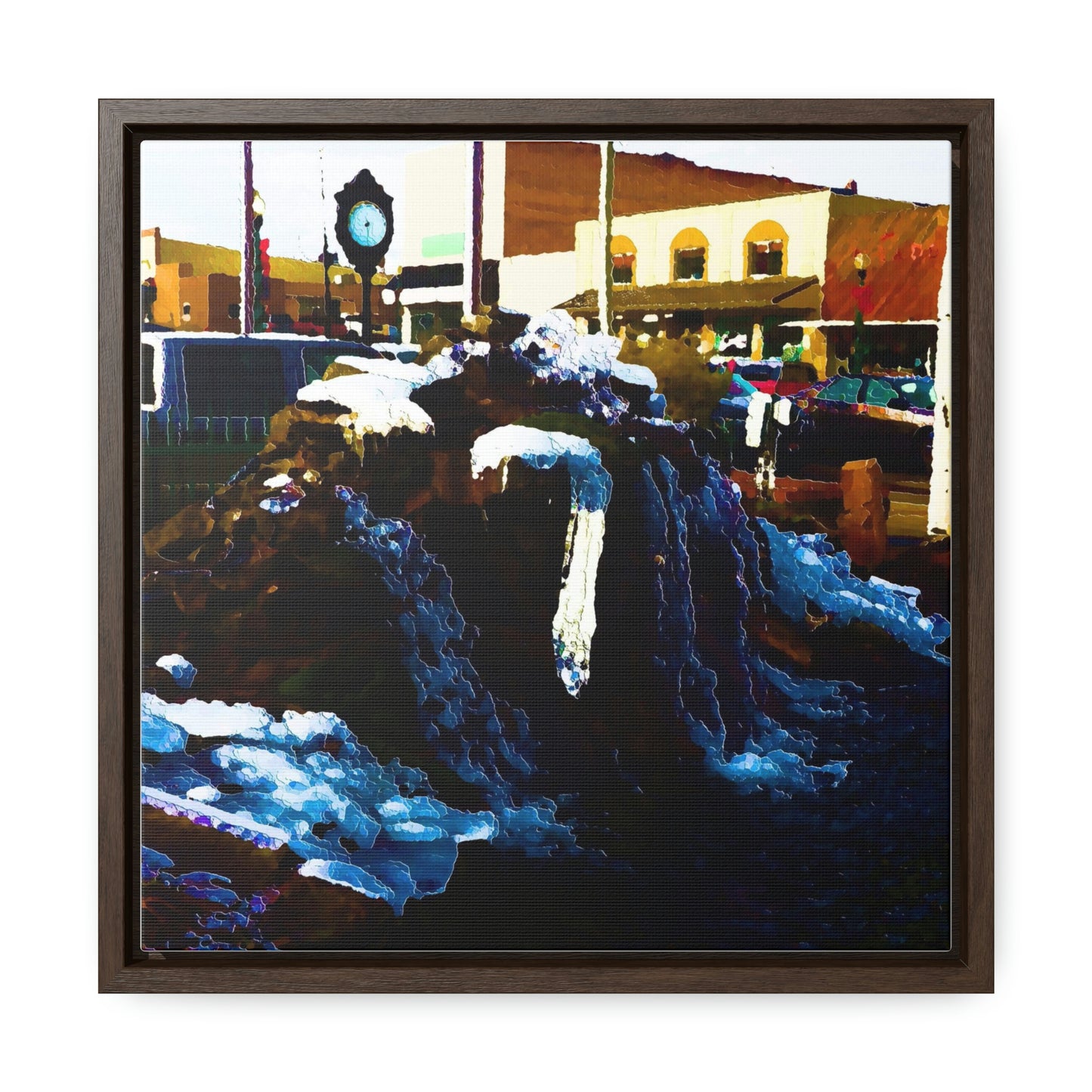Gallery Canvas Wraps, Square Frame ...  "Ice & Water Sculpted" ... Downtown Grangeville, Idaho ... Adjacent To Irwin Pharmacy ... 5Jan23 ... Original Works ...