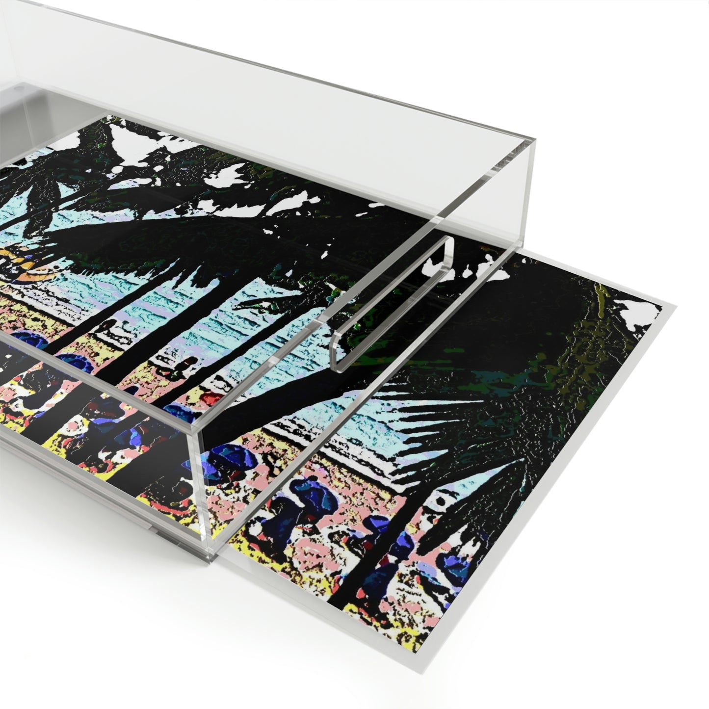 Acrylic Serving Tray ... "A Beautiful Beach Amongst The Palms" ... The Outrigger Waikiki, Honolulu, Oahu ... Original Works ...