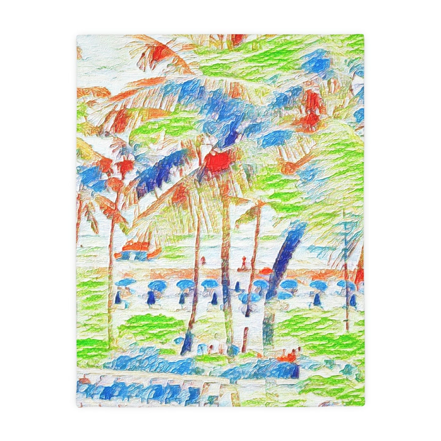 Velveteen Minky Blanket (Two-sided print) ... "The Royal Hawai'ian: Waikiki Beach_Beach" ... Honolulu, HI ... October 2014 (Halloween) ... Original Works ...