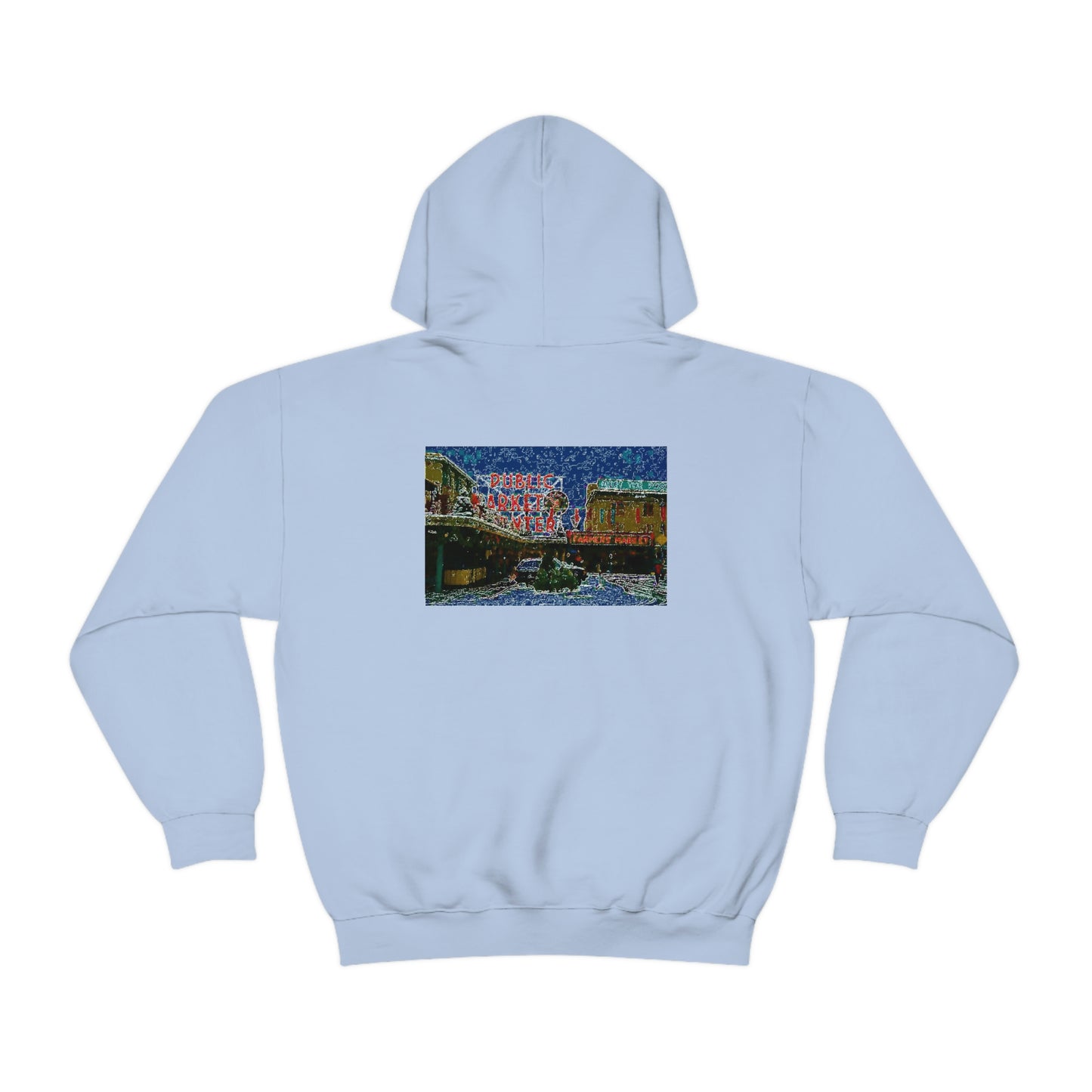 Unisex Heavy Blend™ Hooded Sweatshirt ... Pike Place Market: 'The Public Market', Seattle, Washington. Circa Fall 2013 ...