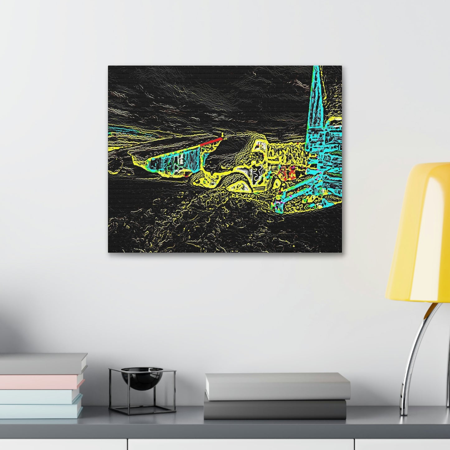 Polyester Canvas ... "Snow Vehicle In Snow Storm At-Rest" ... Circa 12Mar23 ... Central Idaho ... 18-Hours Rendering Time: Original Works ...