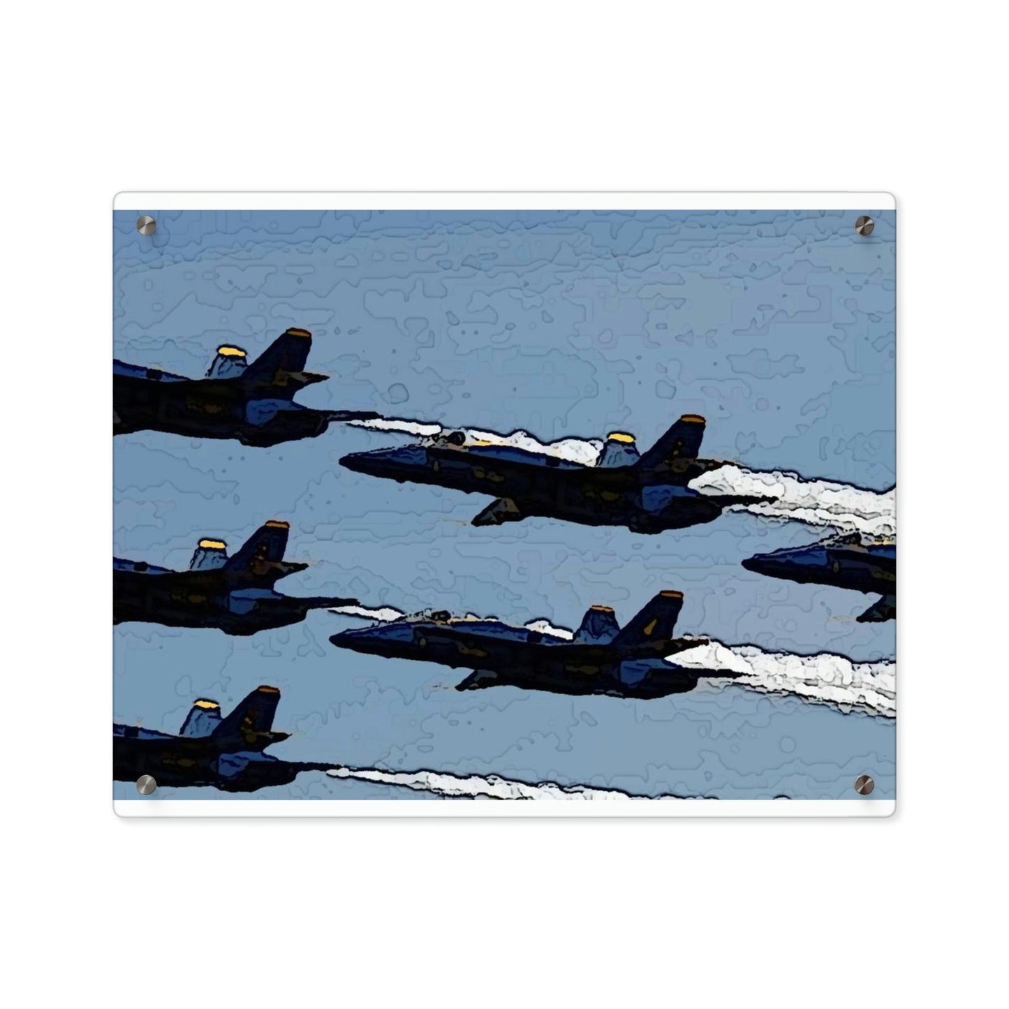 Acrylic Wall Art Panels ... Seattle Seafair ..."Blue Angels Run Over Lake Washington" ... Circa Mid 1980's ... Dr FJ Holt ... Original Works ...