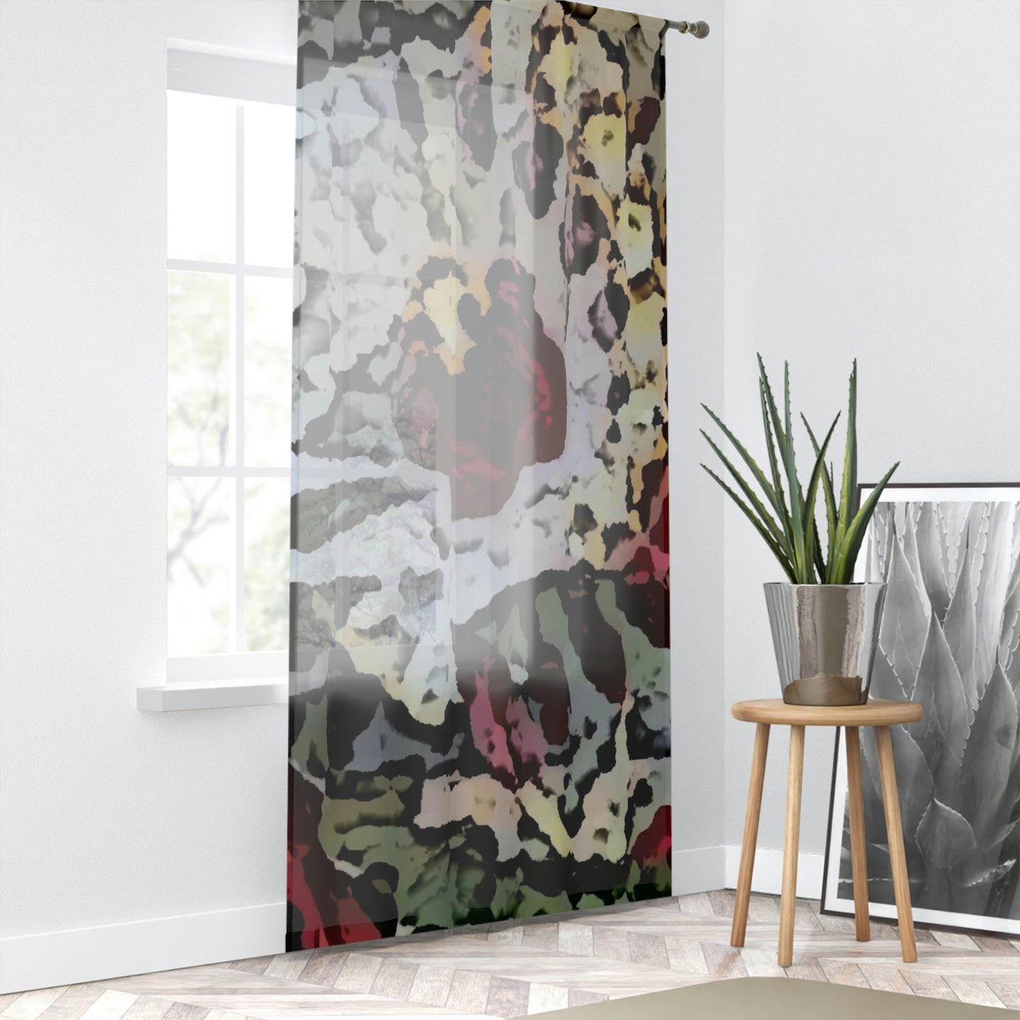 Window Curtain ... "A Friendly Flower" ... Pointsettia 'Pointing' ... Original Works ... (Supplied Photograph) ...