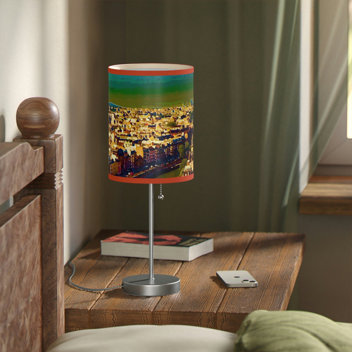 Lamp on a Stand, US|CA plug ... Au Paris ... "Along The River Seine" ... Barbara Joan Bonnel-Holt: 1972 ... Original Works ...