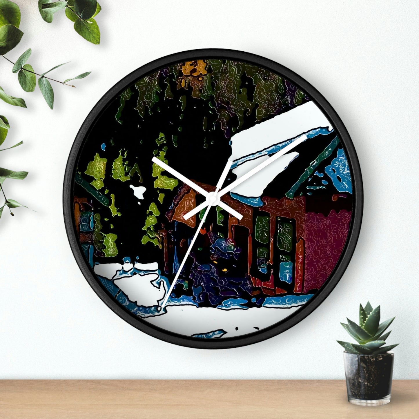 Wall clock ... "A Rider Passeth-Through-It" ... Colors Galore & A Bit Of Impressionism ... Original Works. Winter 2021. Central Idaho. Rendering Time: 12 Hours ...